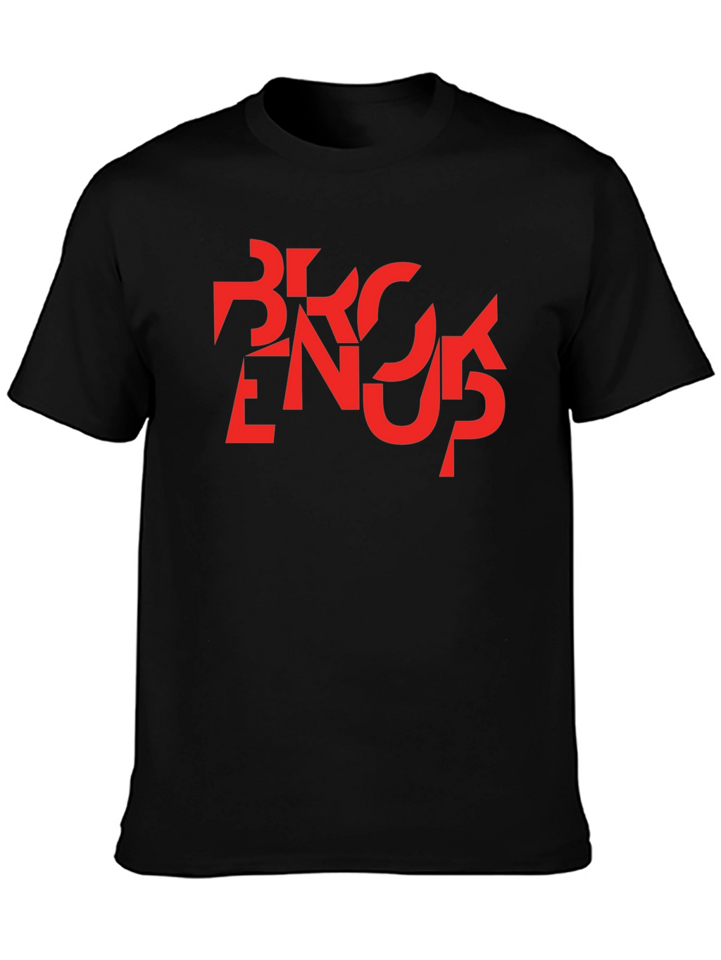 Abstract Graphic T-Shirt - Black with Red Design
