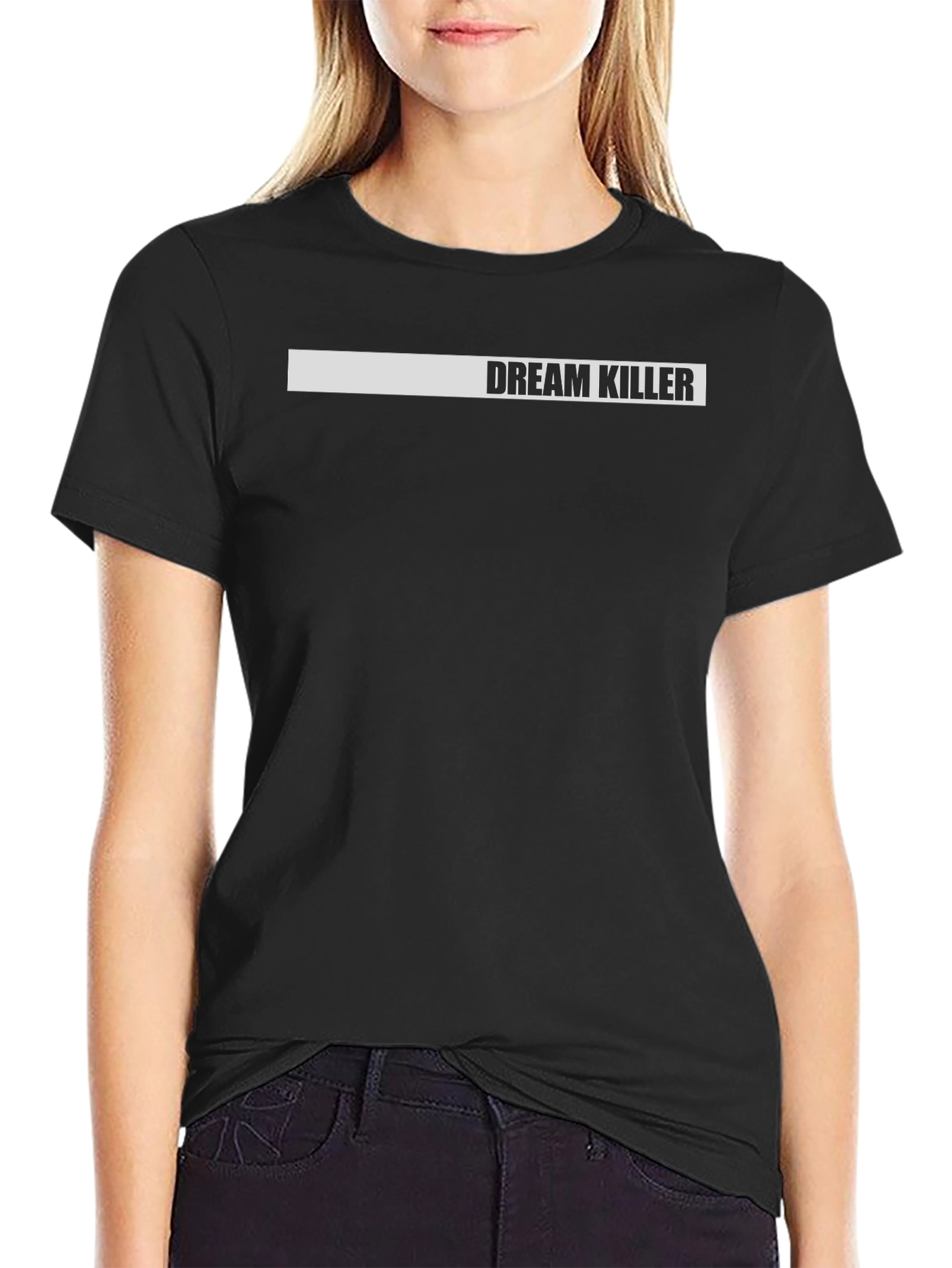 Dream Killer Graphic Tee - Black Crew Neck T-Shirt
