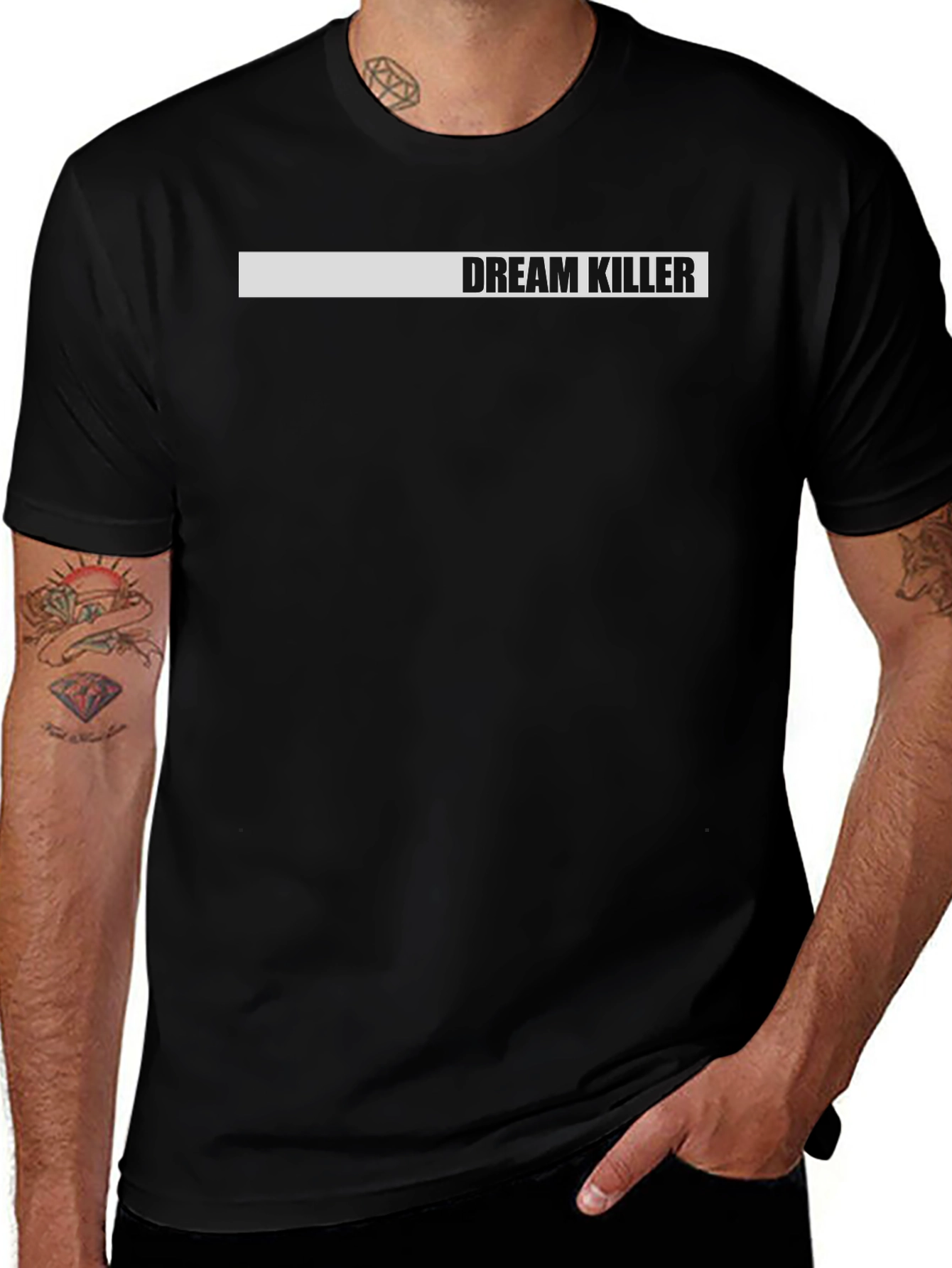 Dream Killer Graphic Tee - Black Crew Neck T-Shirt