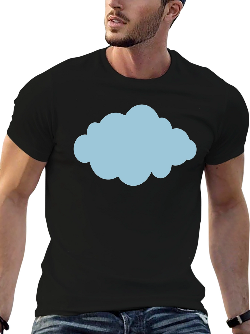 Cloud Graphic Tee - Weather Design Black T-Shirt