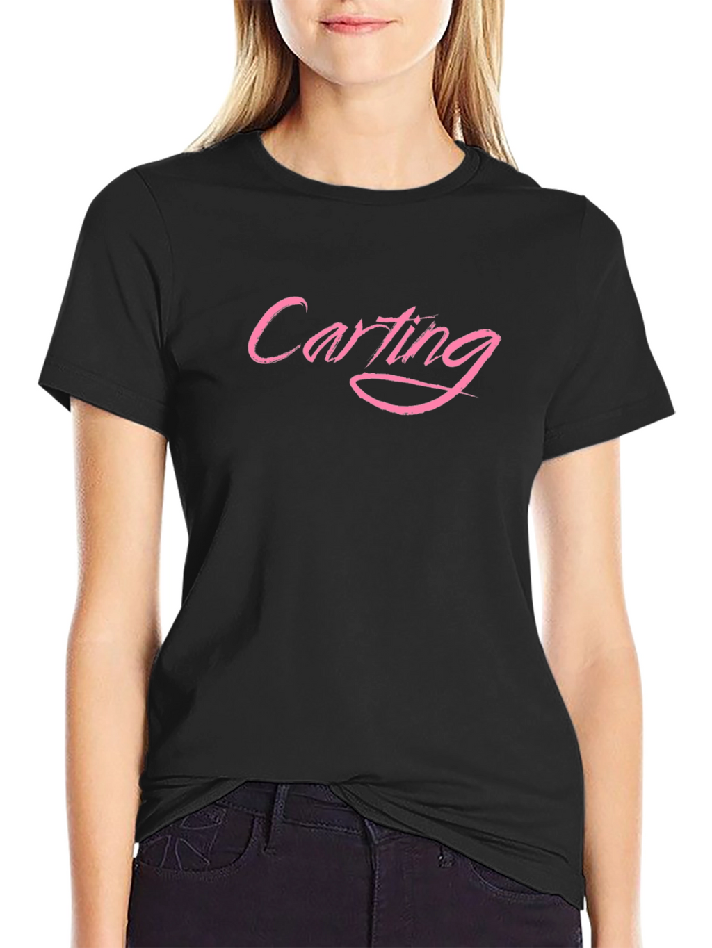 Carting Pink Text Black T-Shirt