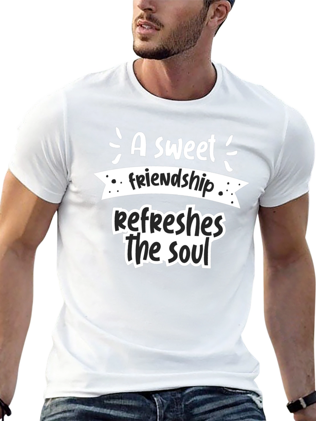 Sweet Friendship Refreshes Soul Black T-Shirt