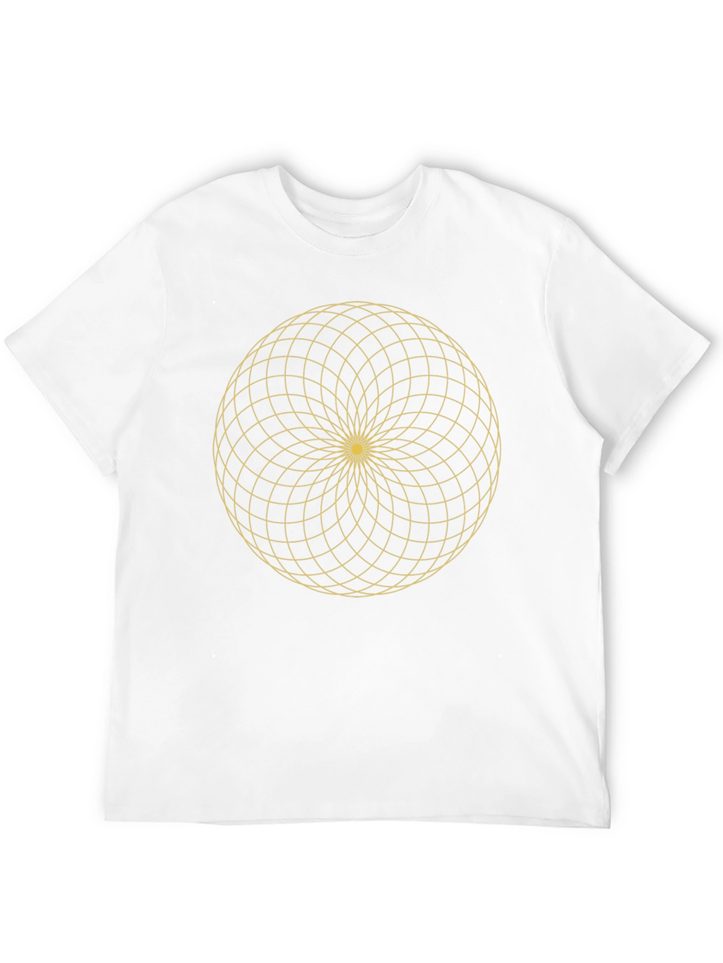 Geometric Gold Pattern Black T-Shirt