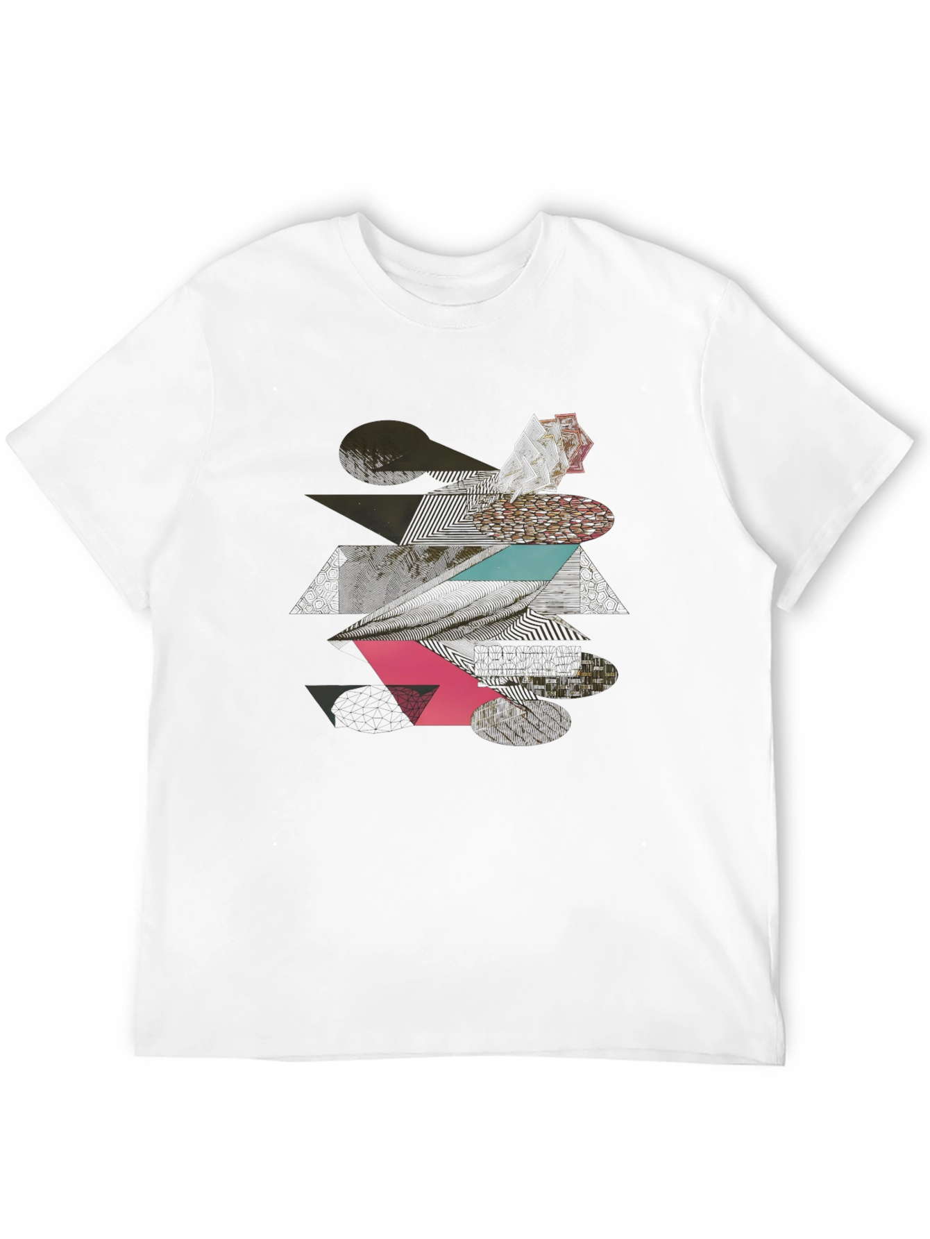 Geometric Graphic Print Tee - Modern Black T-Shirt
