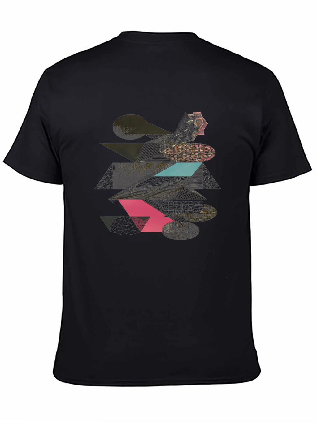 Geometric Graphic Print Tee - Modern Black T-Shirt