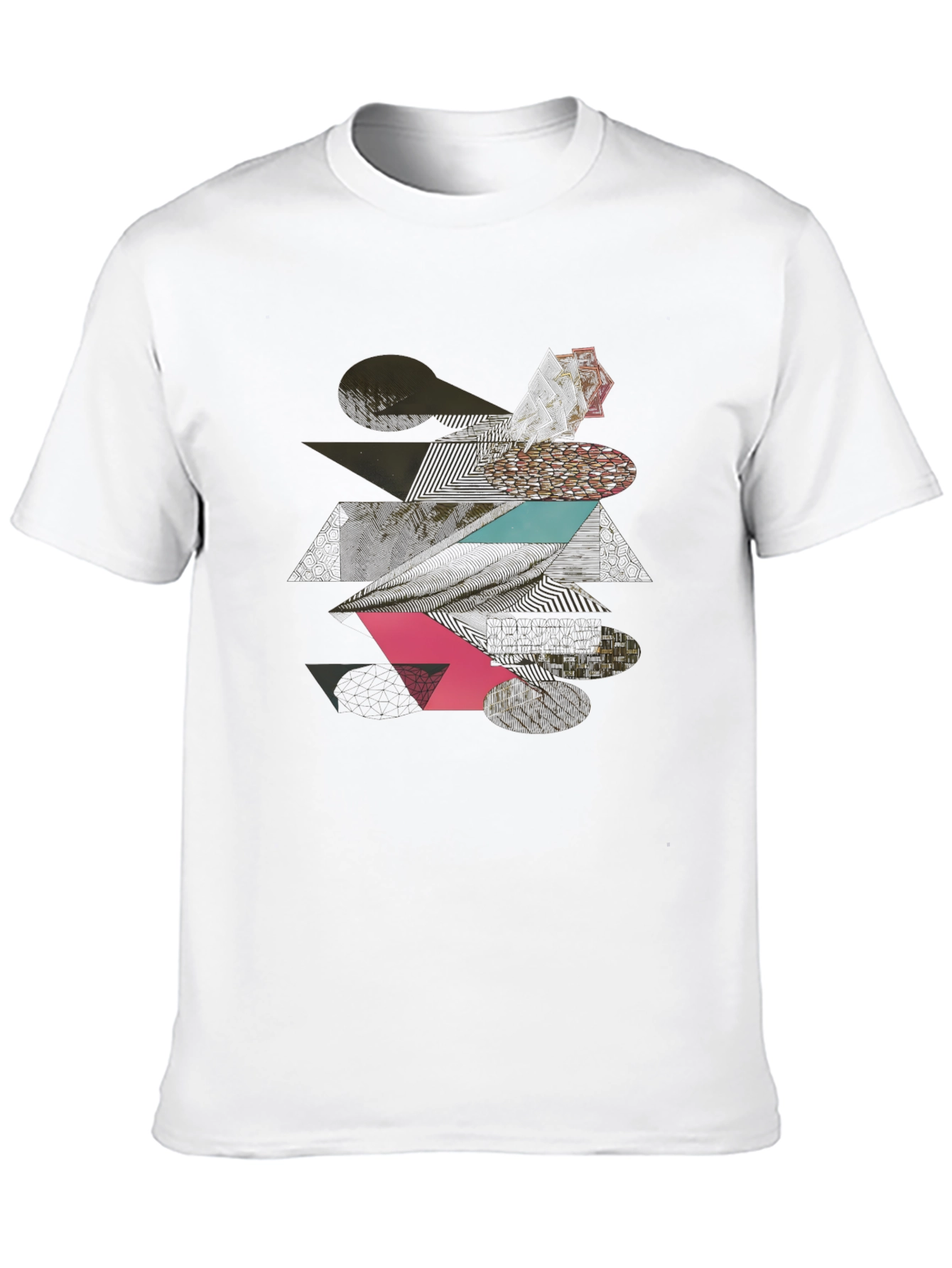 Geometric Graphic Print Tee - Modern Black T-Shirt