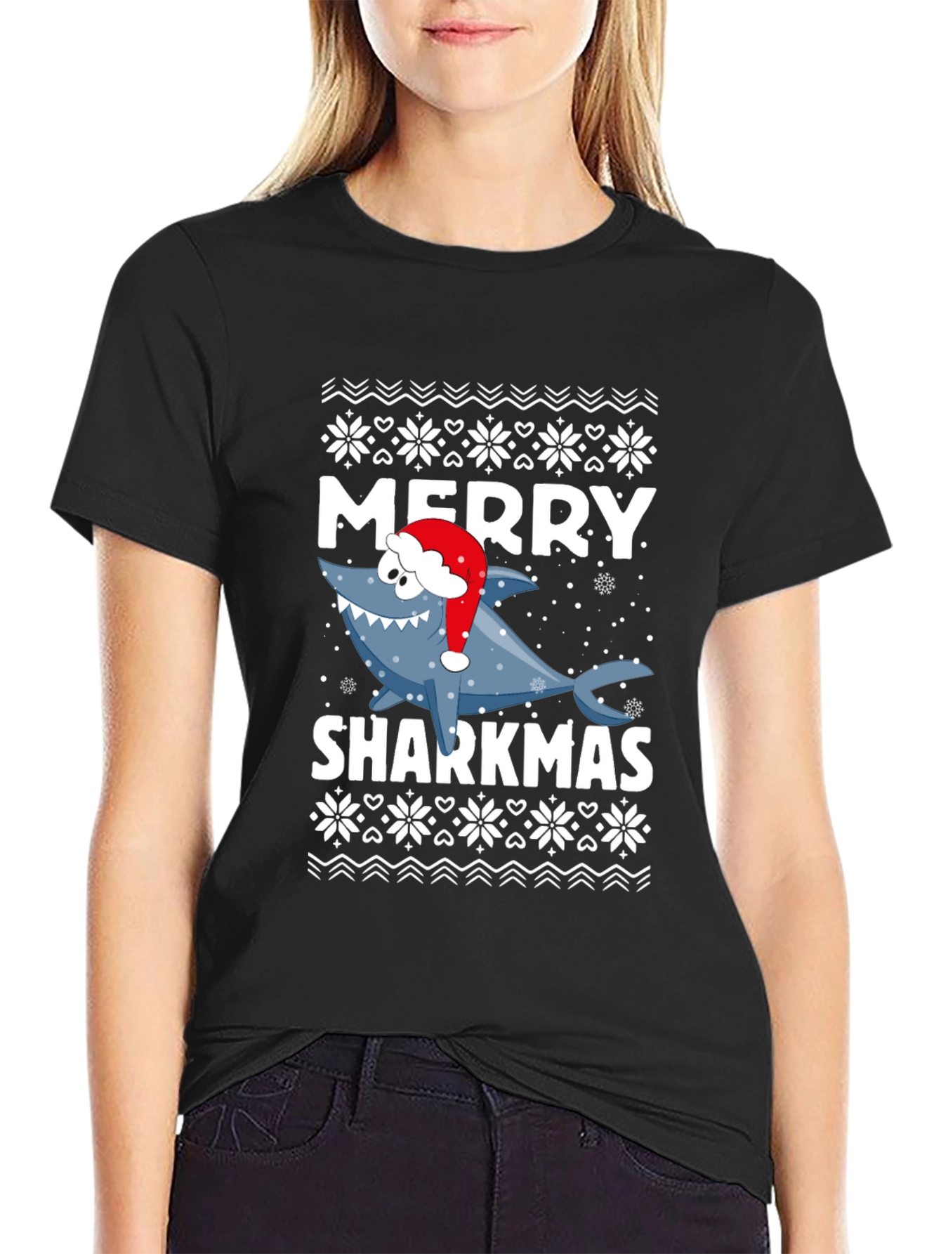 Merry Sharkmas T-Shirt - Festive Holiday Graphic Tee