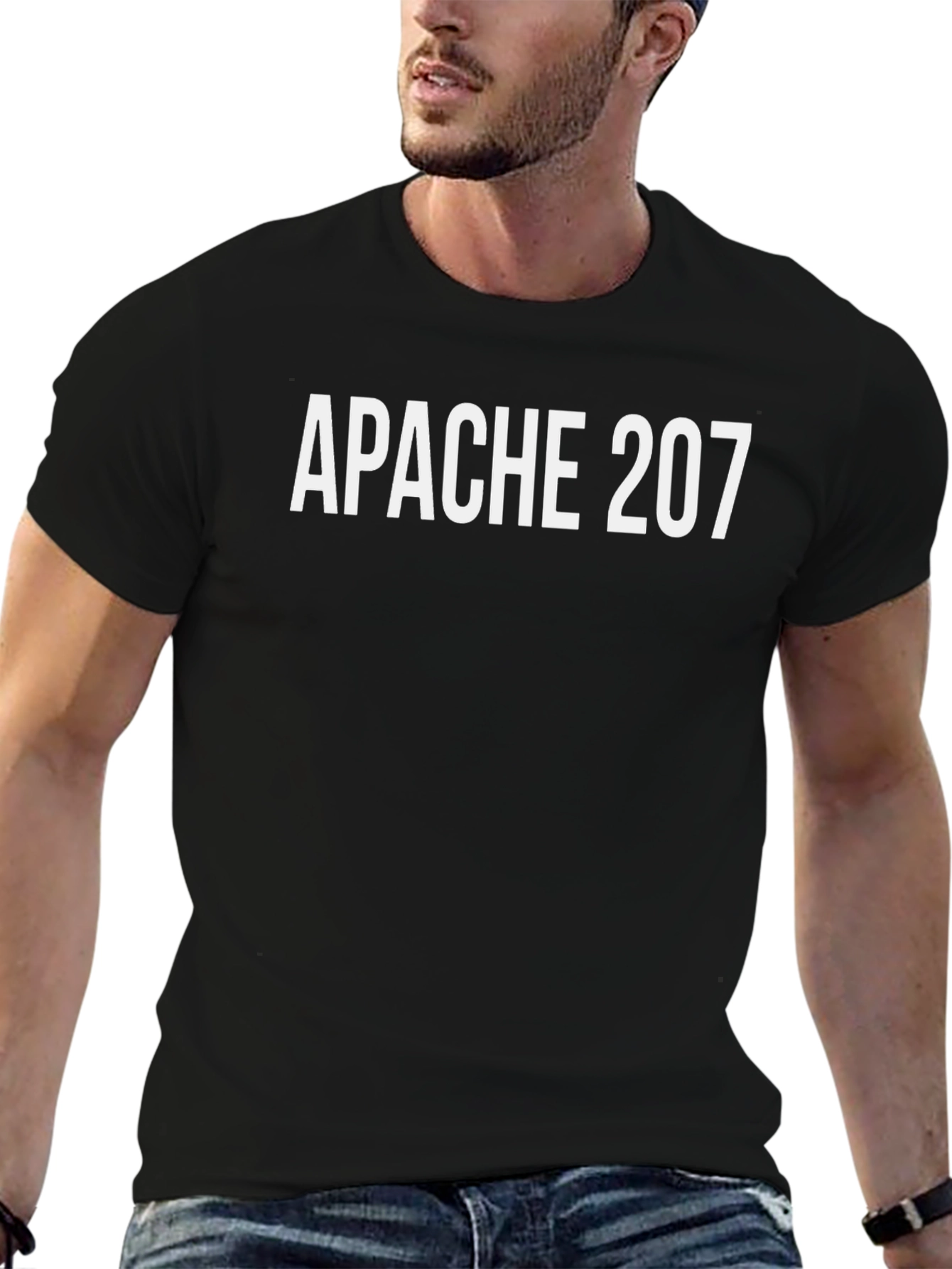 Apache 207 Graphic Tee - Black Cotton Blend T-Shirt