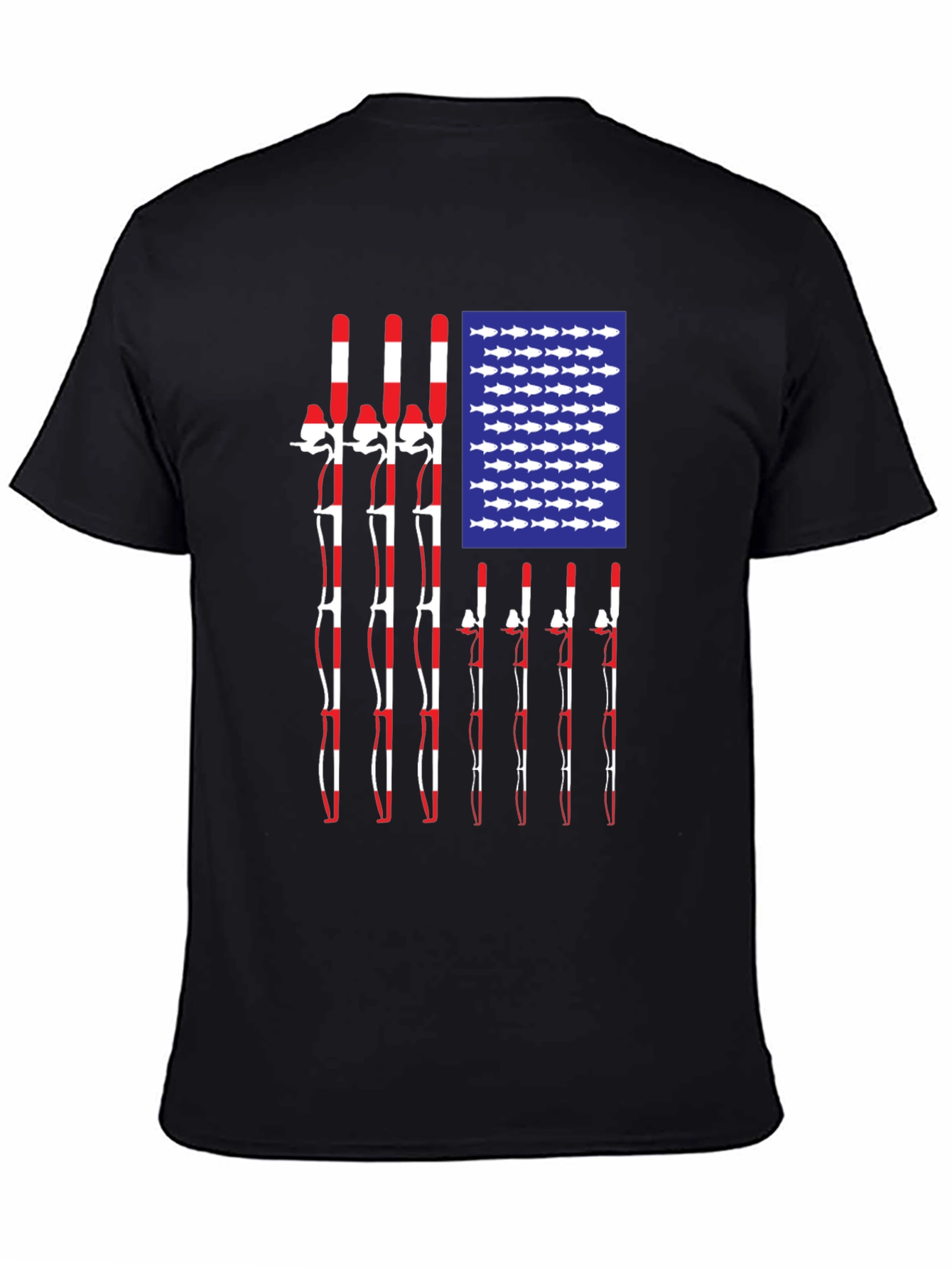 American Flag Fishing Rod T-Shirt