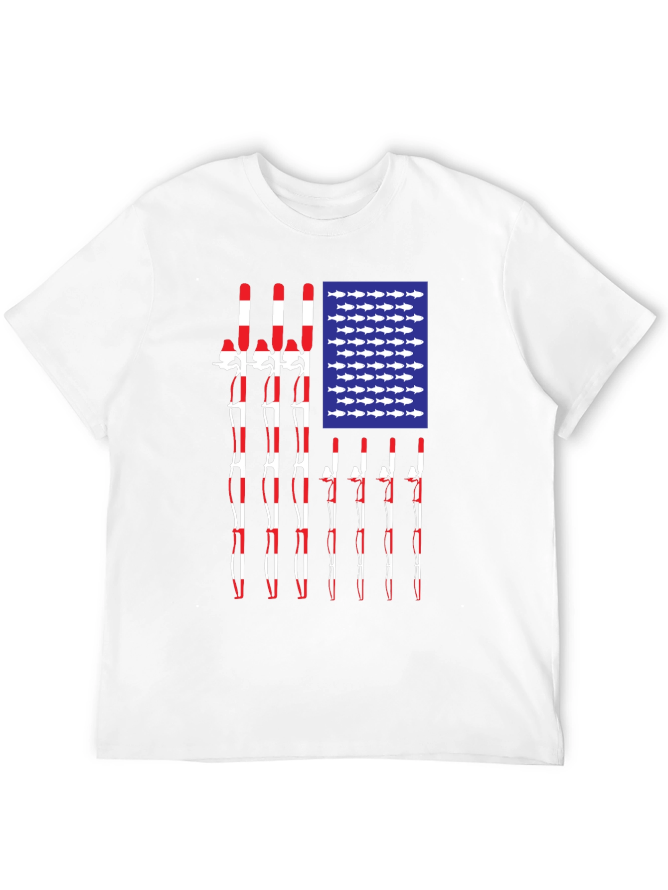 American Flag Fishing Rod T-Shirt