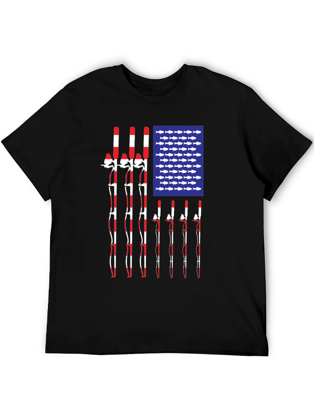 American Flag Fishing Rod T-Shirt