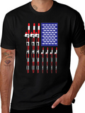 American Flag Fishing Rod T-Shirt