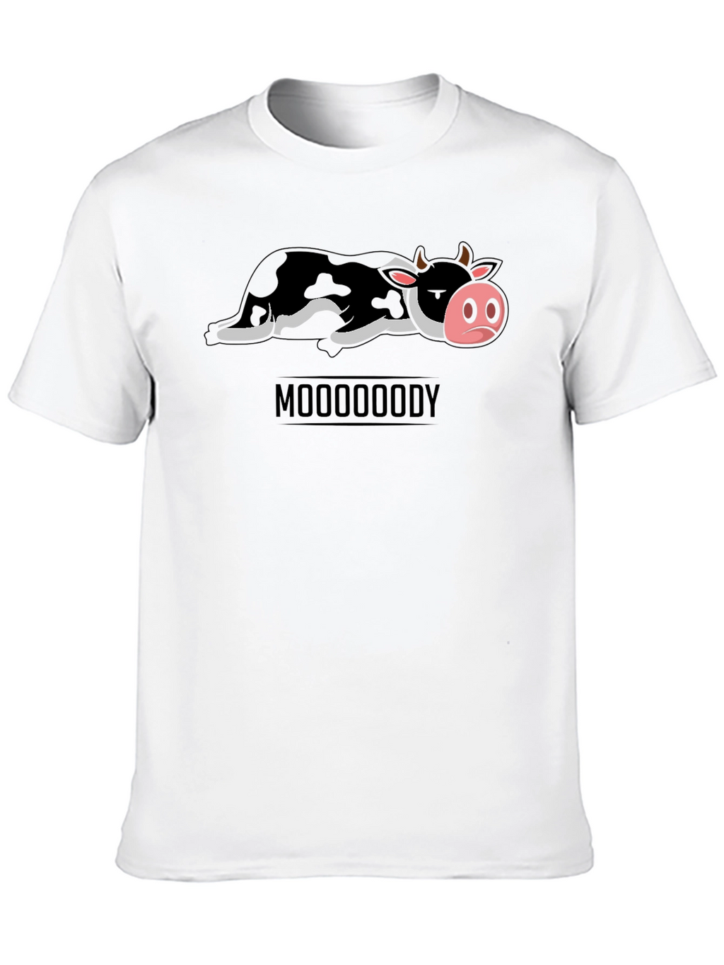 Mooooody Graphic Tee - Funny Cow Design