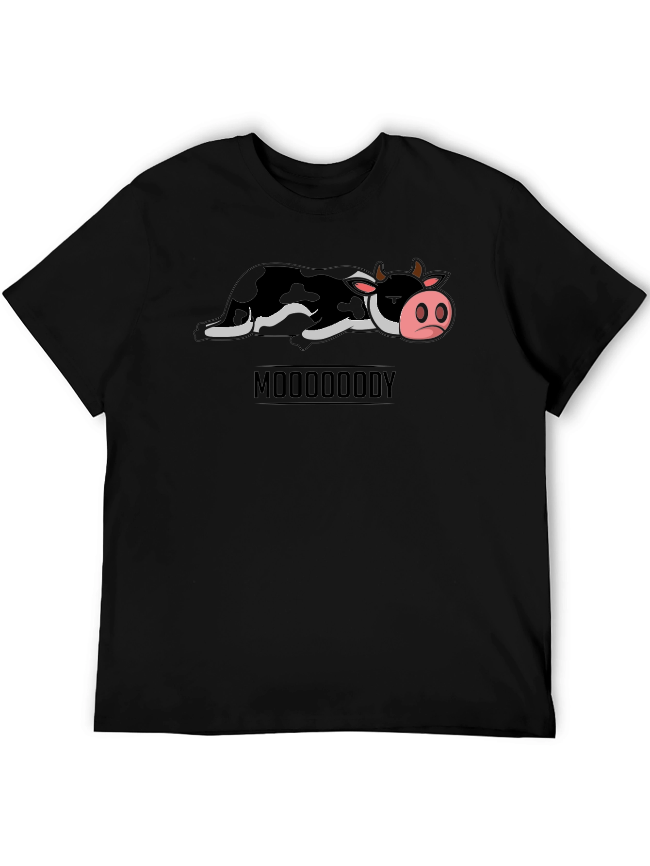 Mooooody Graphic Tee - Funny Cow Design