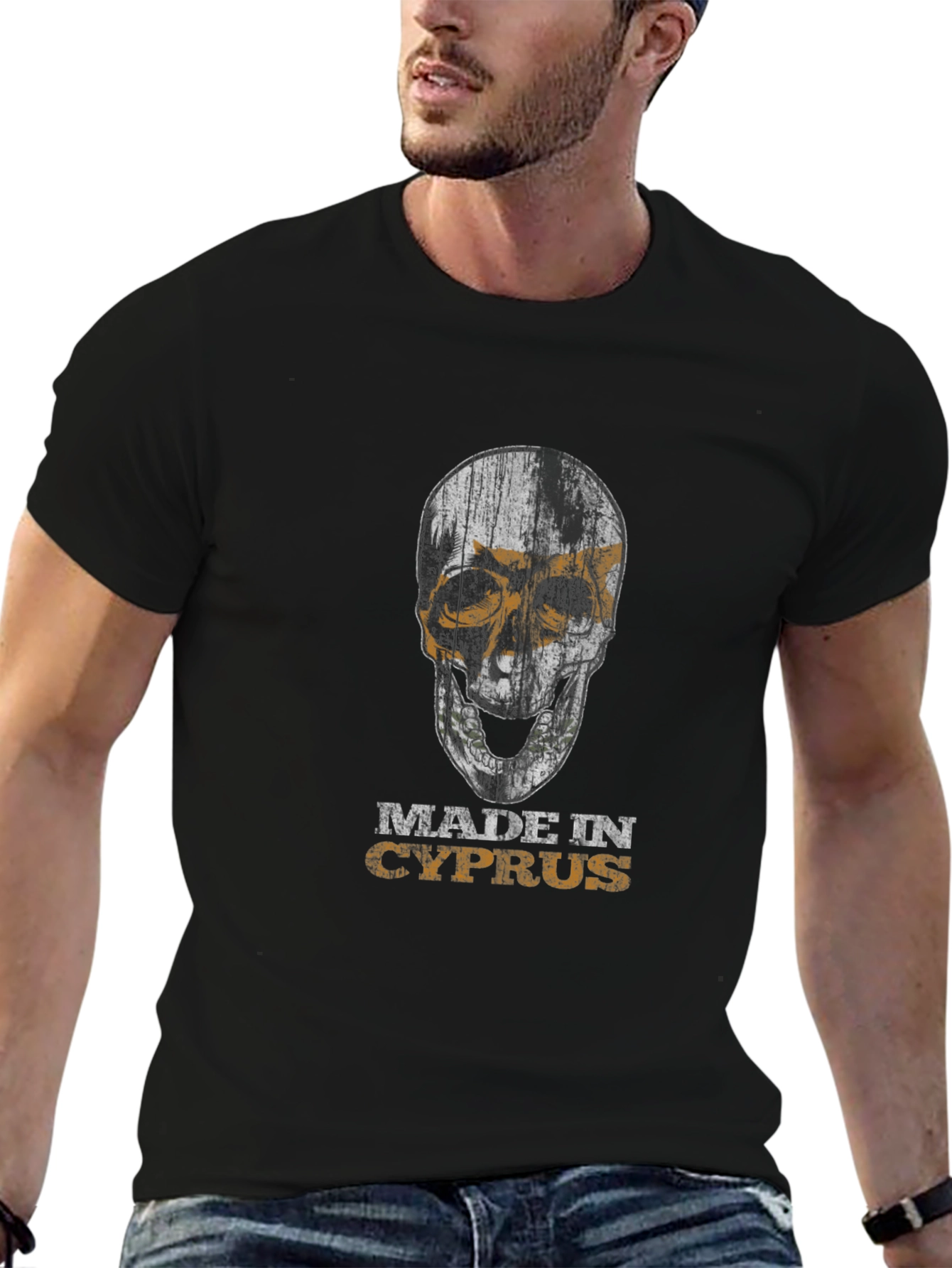 Made in Cyprus Skull Graphic T-Shirt
