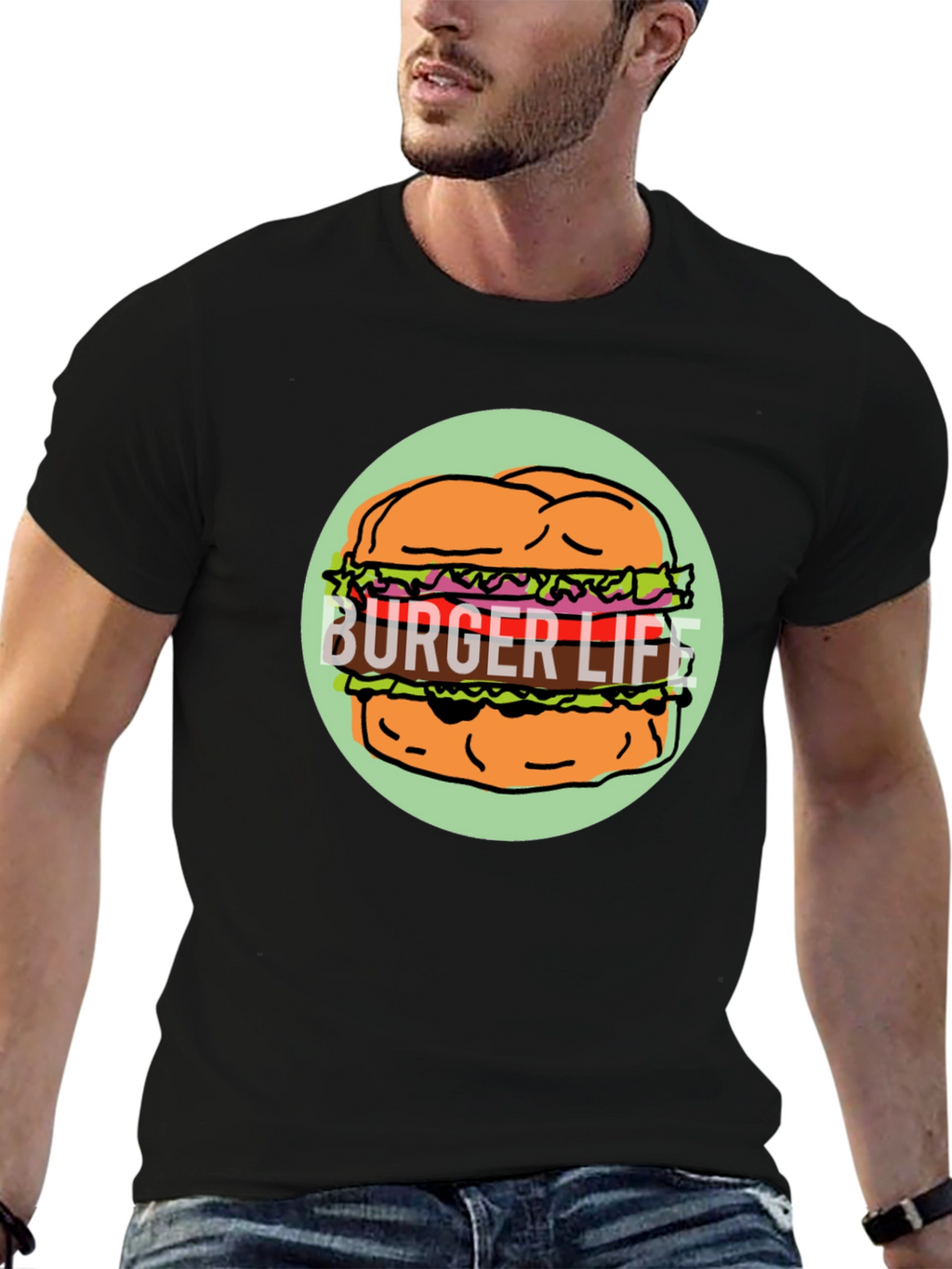 Burger Life Graphic Tee - Unisex Black T-Shirt