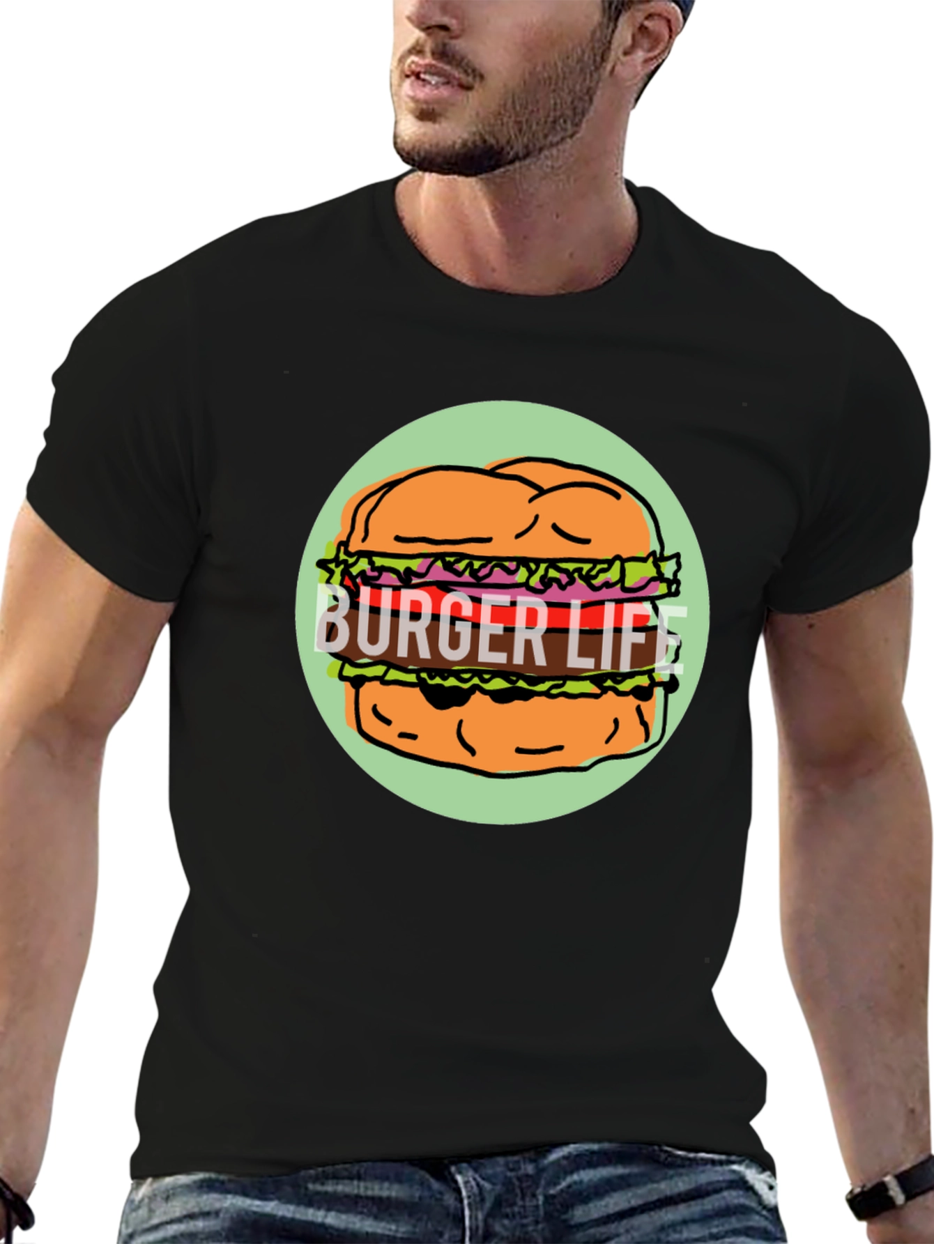 Burger Life Graphic Tee - Unisex Black T-Shirt