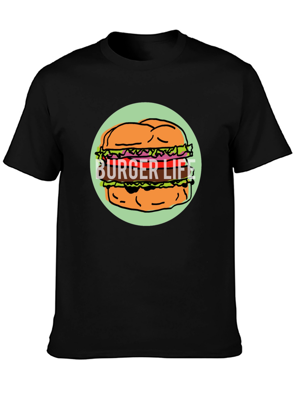 Burger Life Graphic Tee - Unisex Black T-Shirt