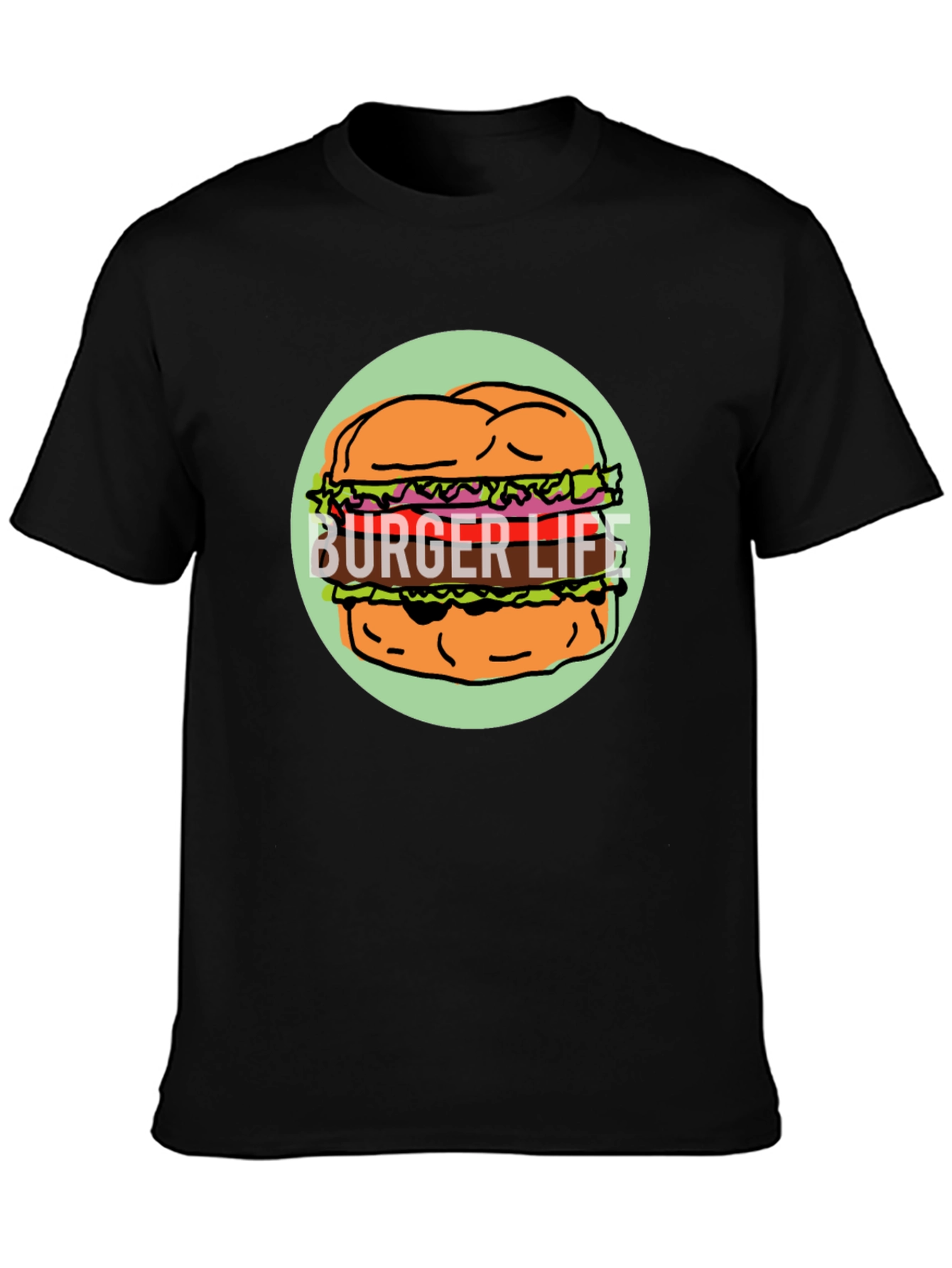 Burger Life Graphic Tee - Unisex Black T-Shirt