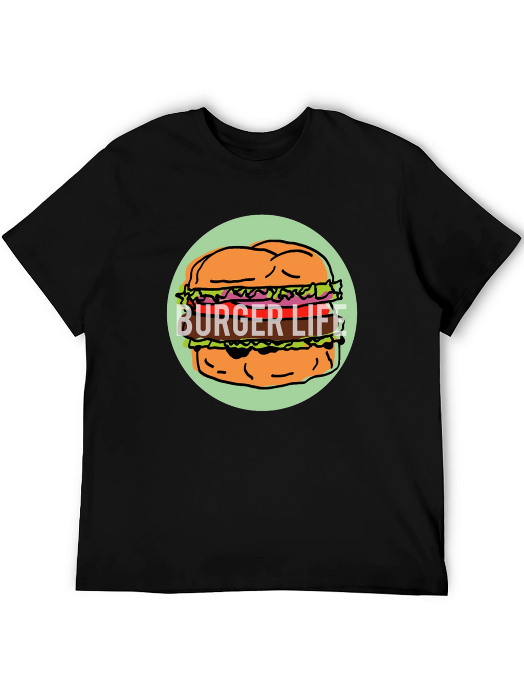 Burger Life Graphic Tee - Unisex Black T-Shirt
