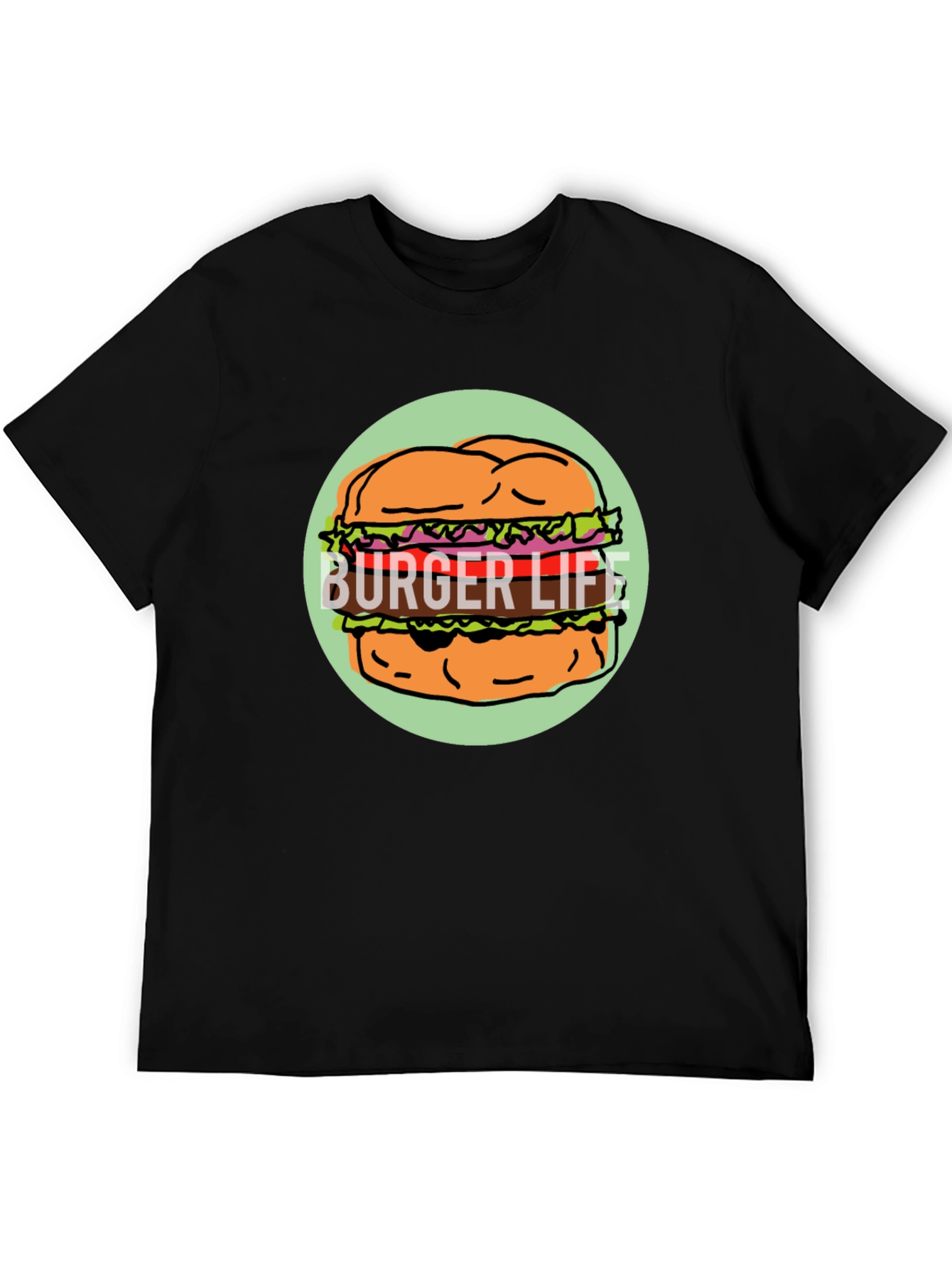 Burger Life Graphic Tee - Unisex Black T-Shirt