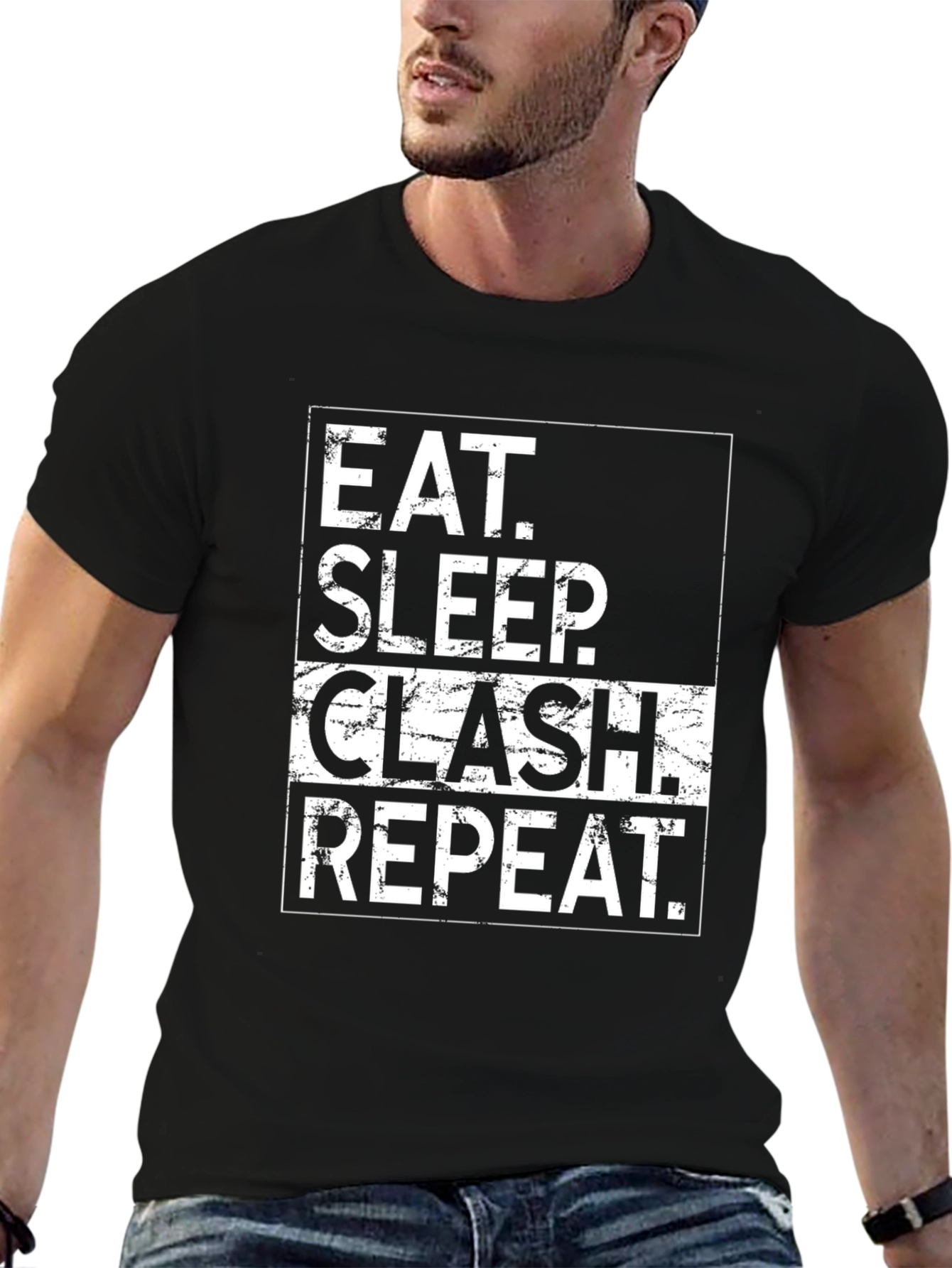 Eat Sleep Clash Repeat T-Shirt - Black Cotton Tee