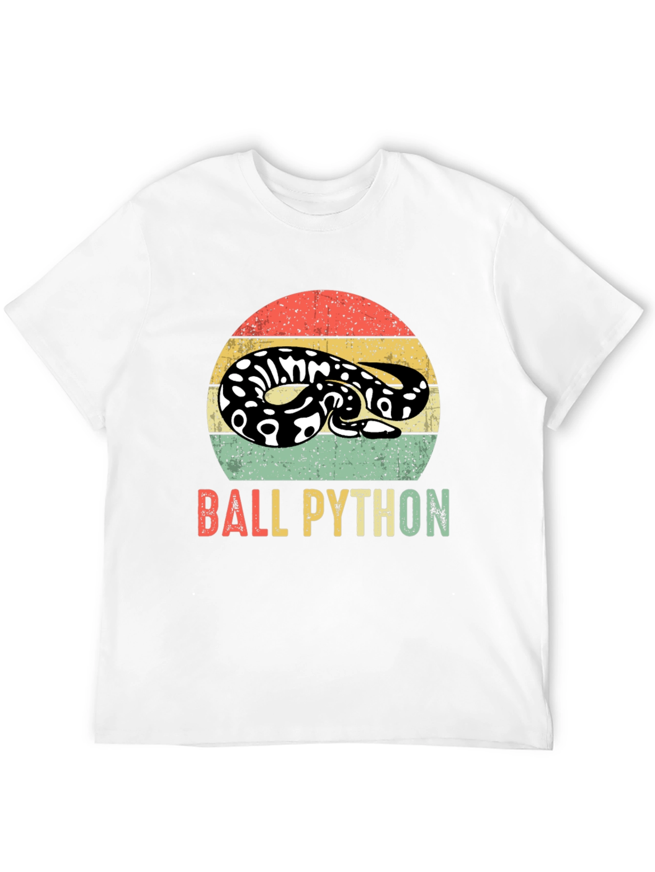 Retro Ball Python Graphic T-Shirt - Reptile Lover Tee
