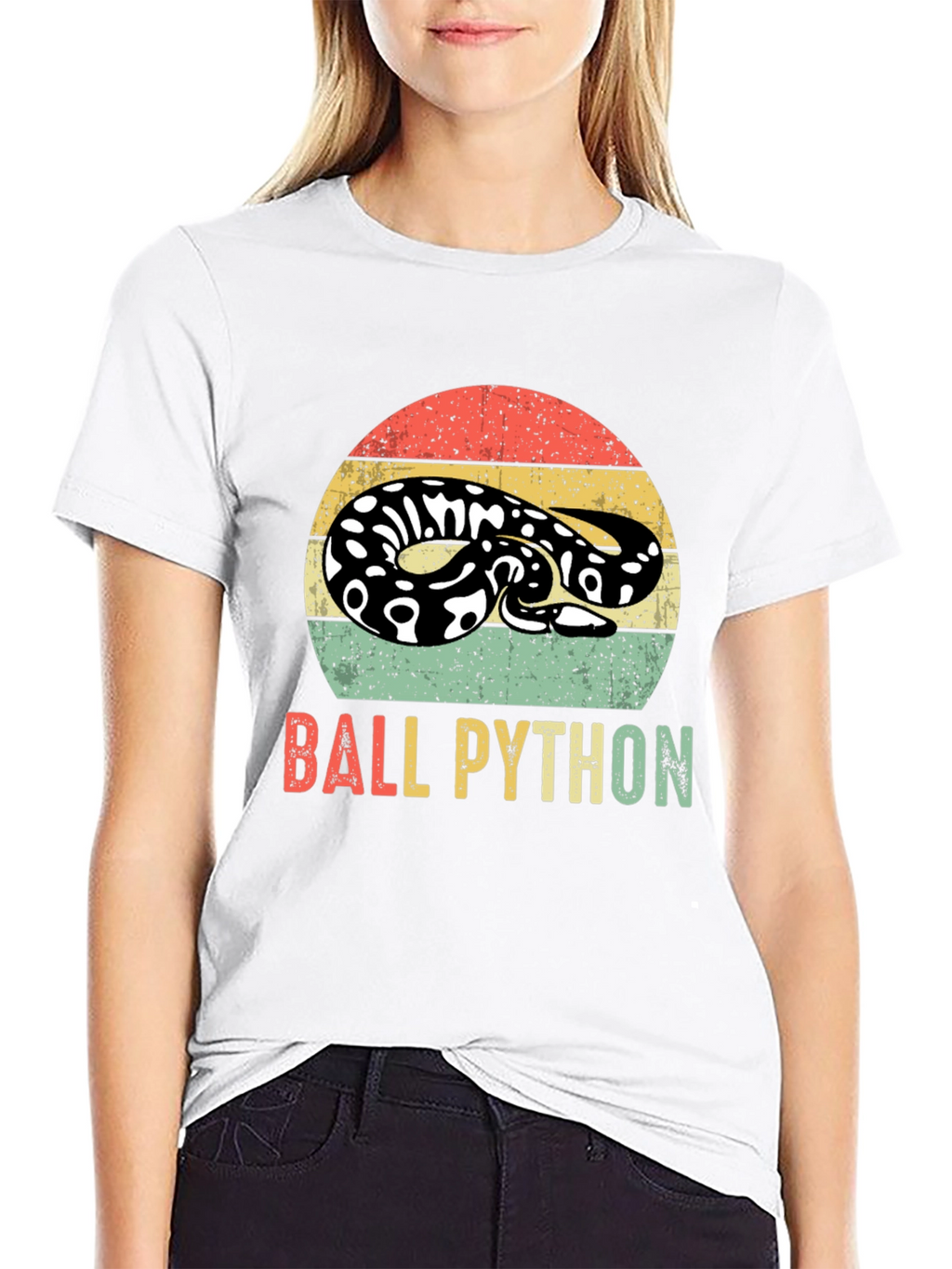 Retro Ball Python Graphic T-Shirt - Reptile Lover Tee