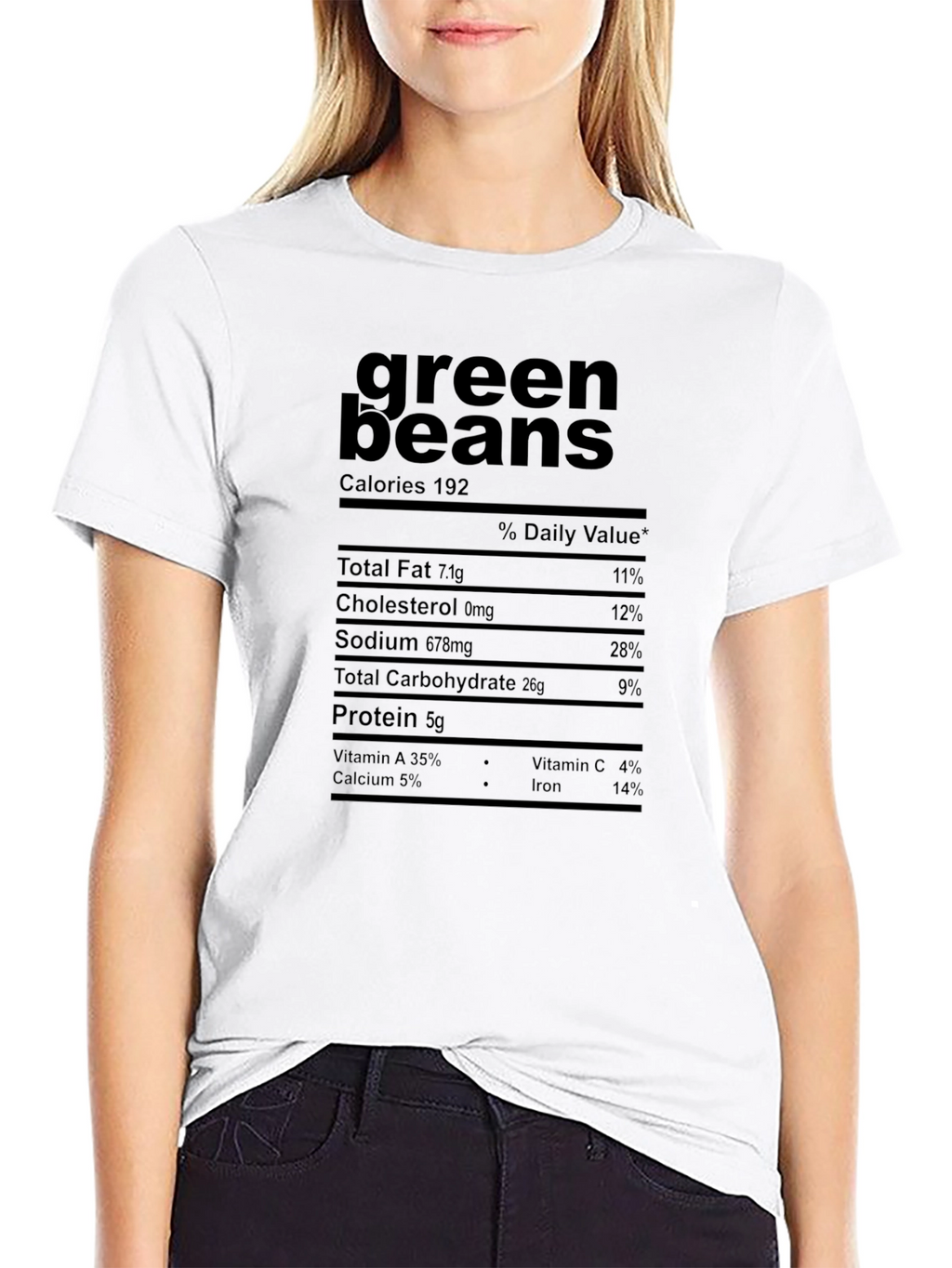 Green Beans Nutrition Facts Graphic T-Shirt