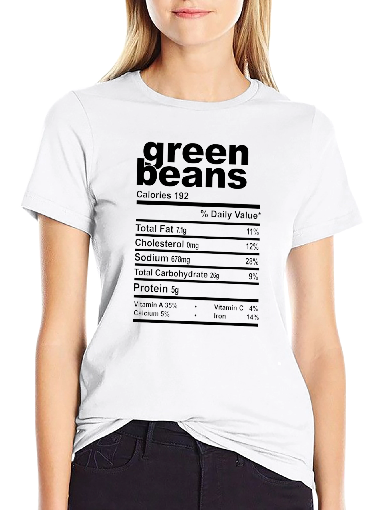 Green Beans Nutrition Facts Graphic T-Shirt