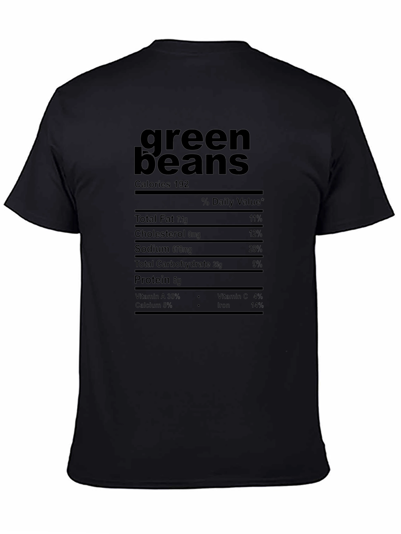 Green Beans Nutrition Facts Graphic T-Shirt