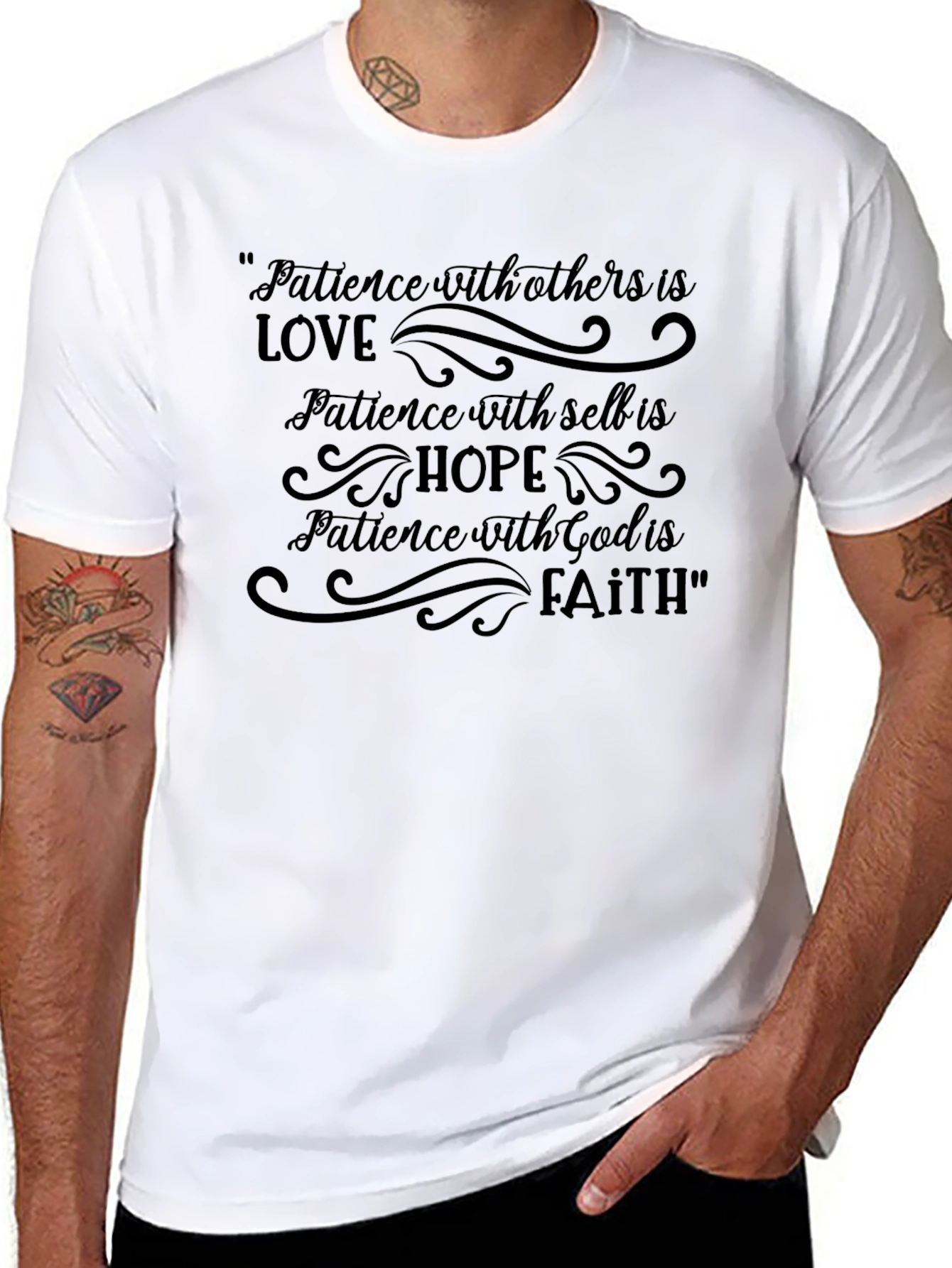 Patience Love Hope Faith Graphic T-Shirt