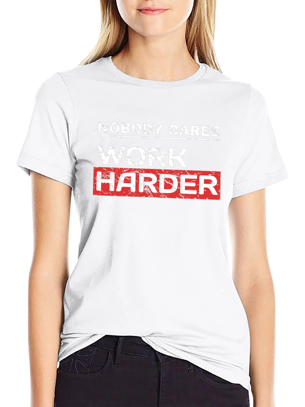 Work Harder Motivational Black T-Shirt