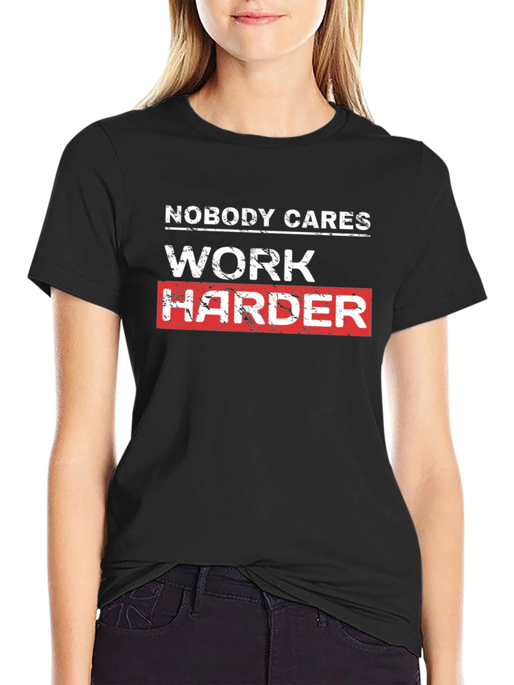 Work Harder Motivational Black T-Shirt