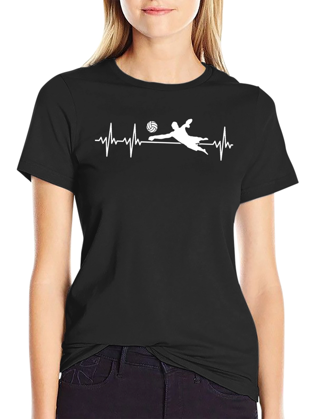Volleyball Heartbeat T-Shirt - Sporty Graphic Tee