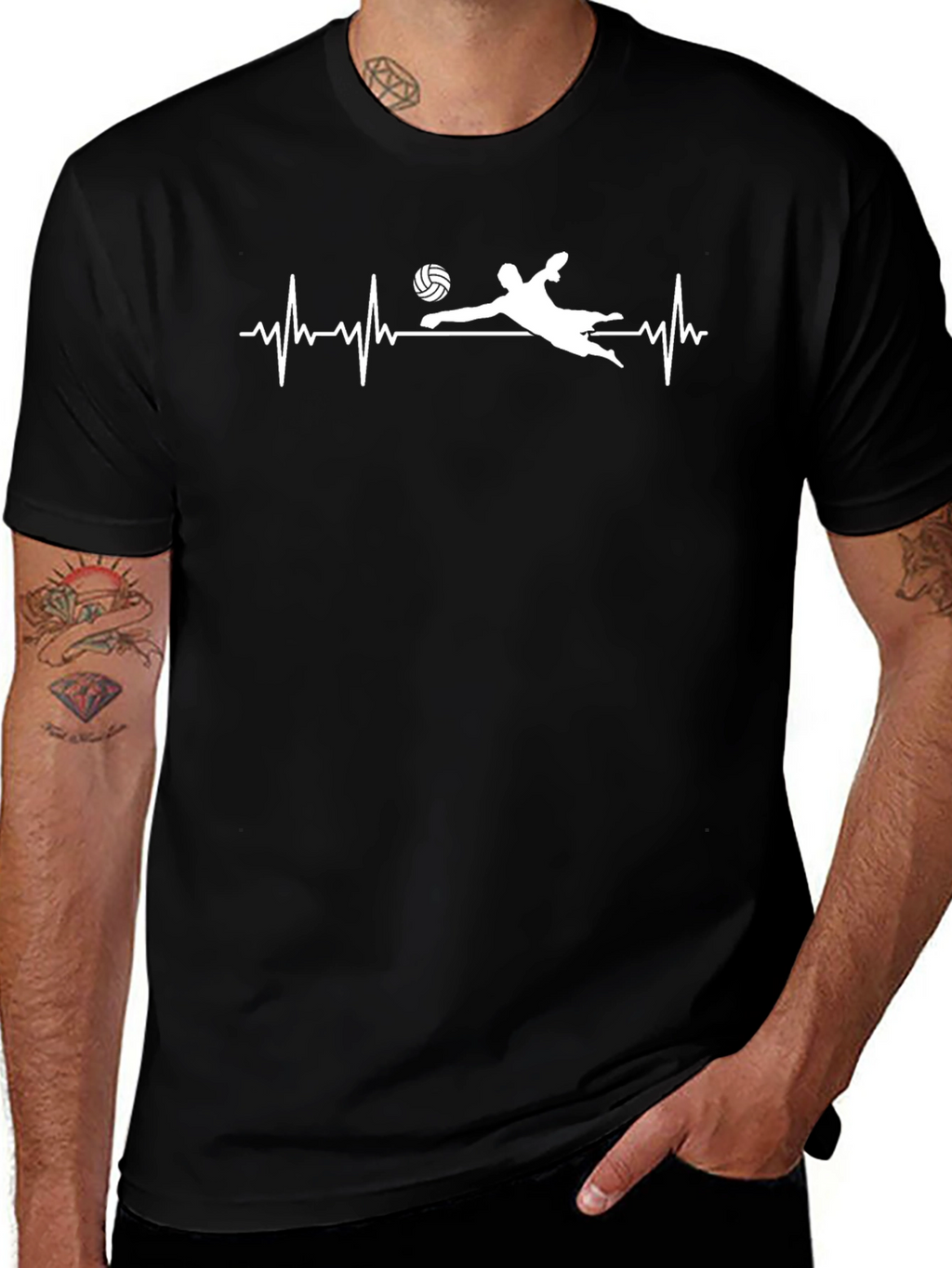 Volleyball Heartbeat T-Shirt - Sporty Graphic Tee