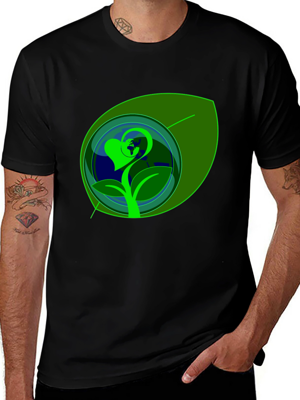 Eco-Friendly Earth Heart Graphic Tee