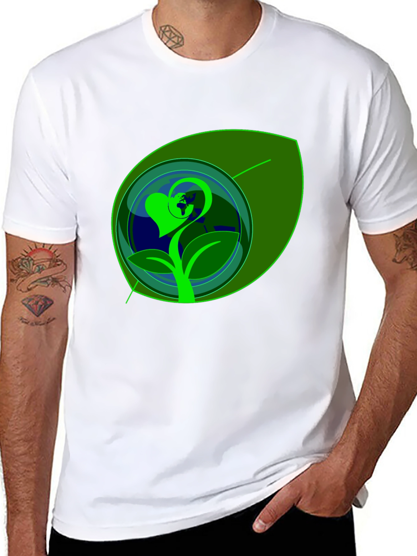 Eco-Friendly Earth Heart Graphic Tee