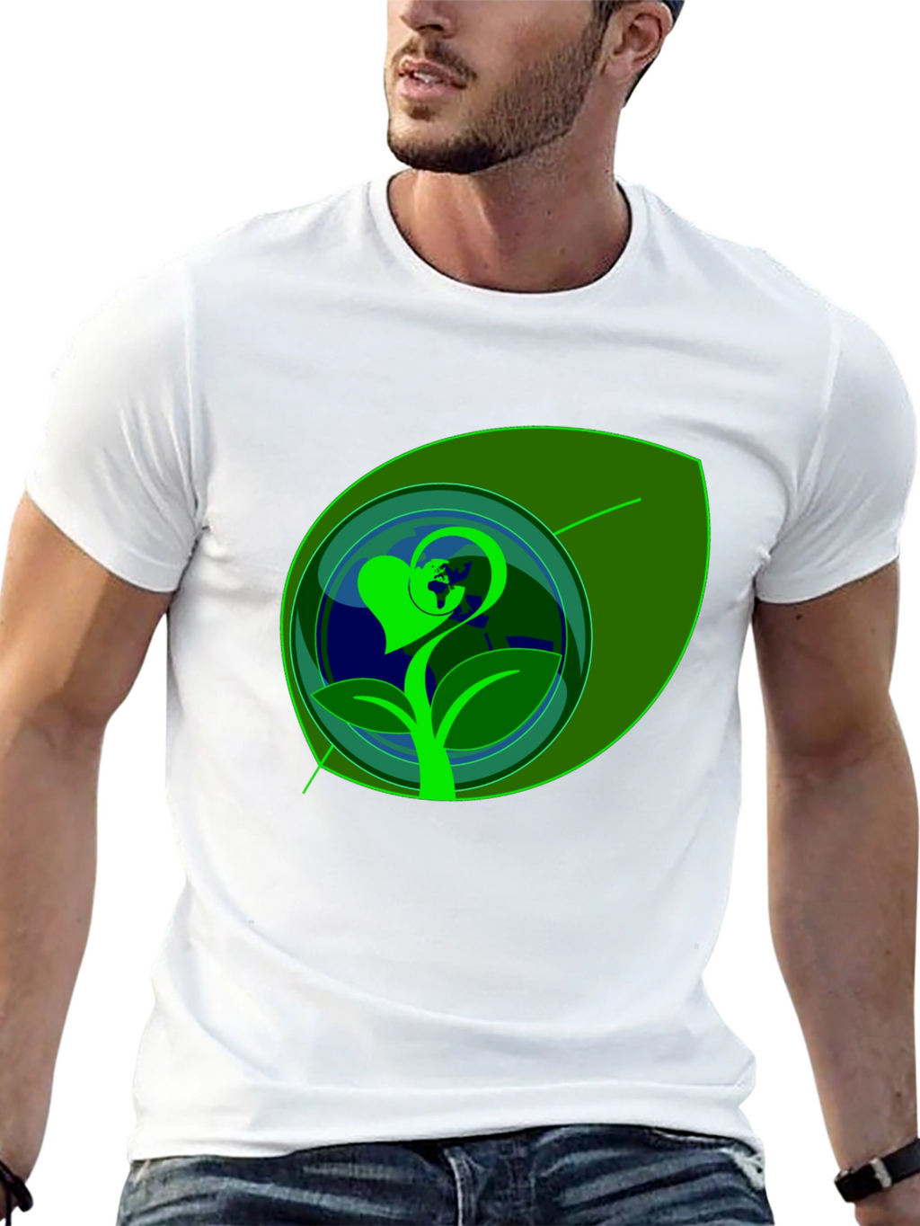 Eco-Friendly Earth Heart Graphic Tee
