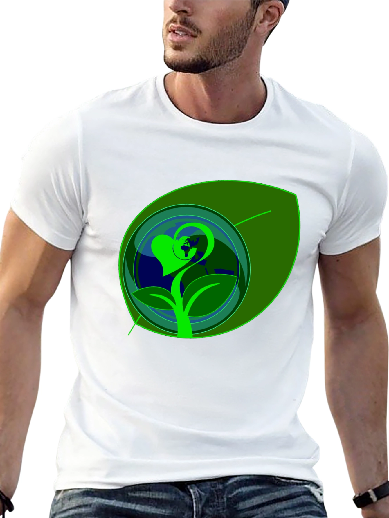 Eco-Friendly Earth Heart Graphic Tee