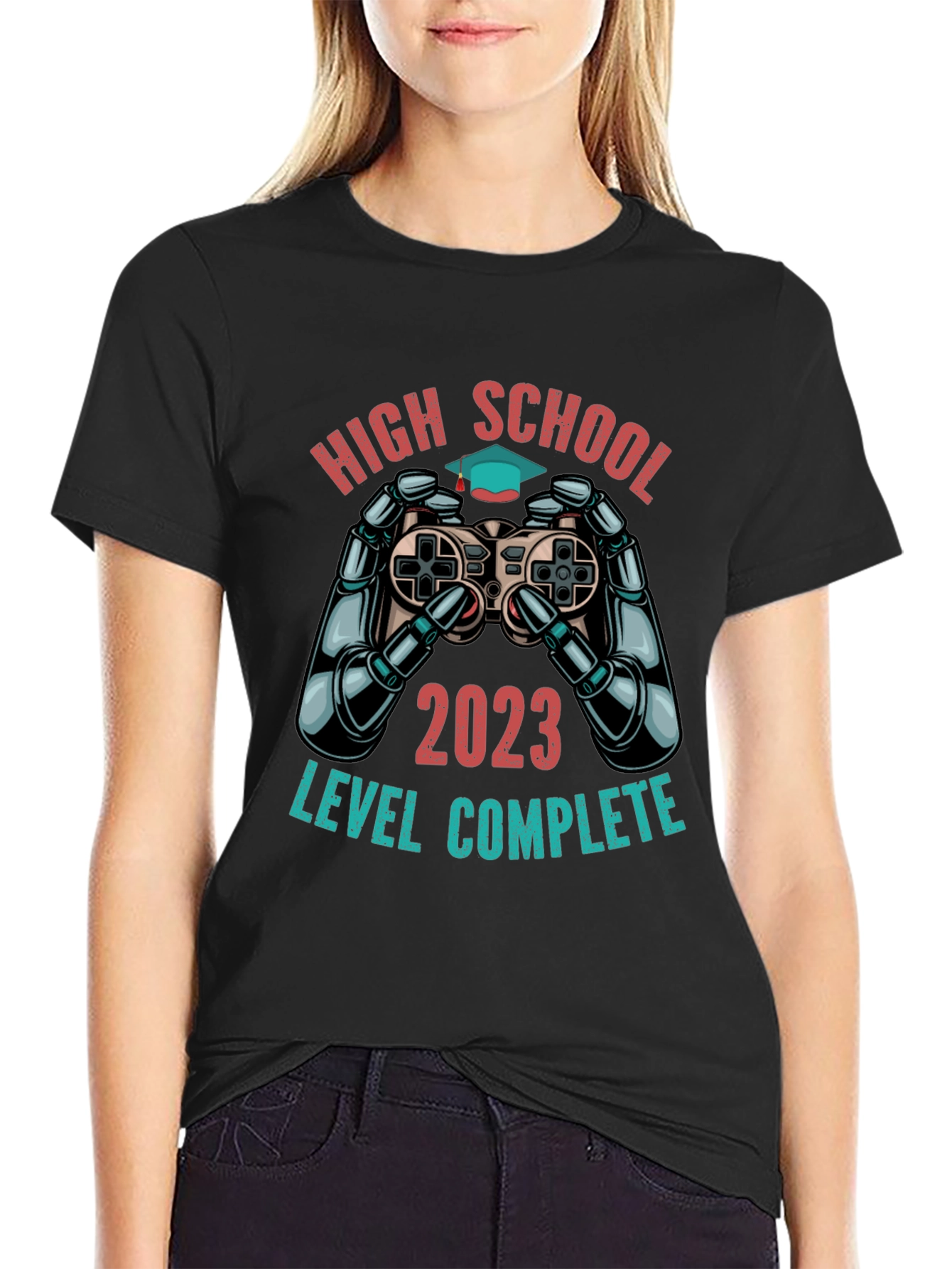 High School Graduation 2023 T-Shirt - Level Complete Gamer