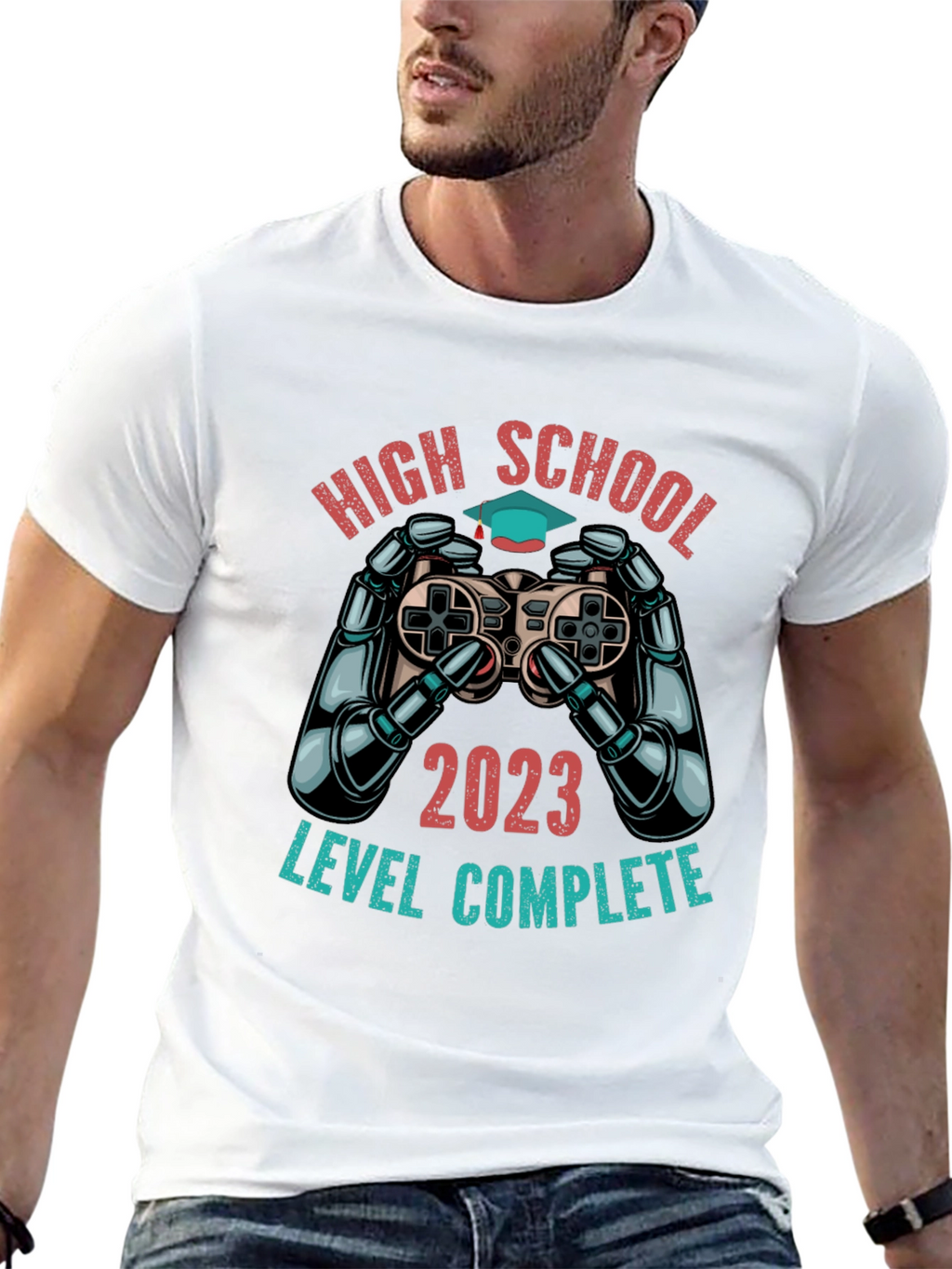 High School Graduation 2023 T-Shirt - Level Complete Gamer