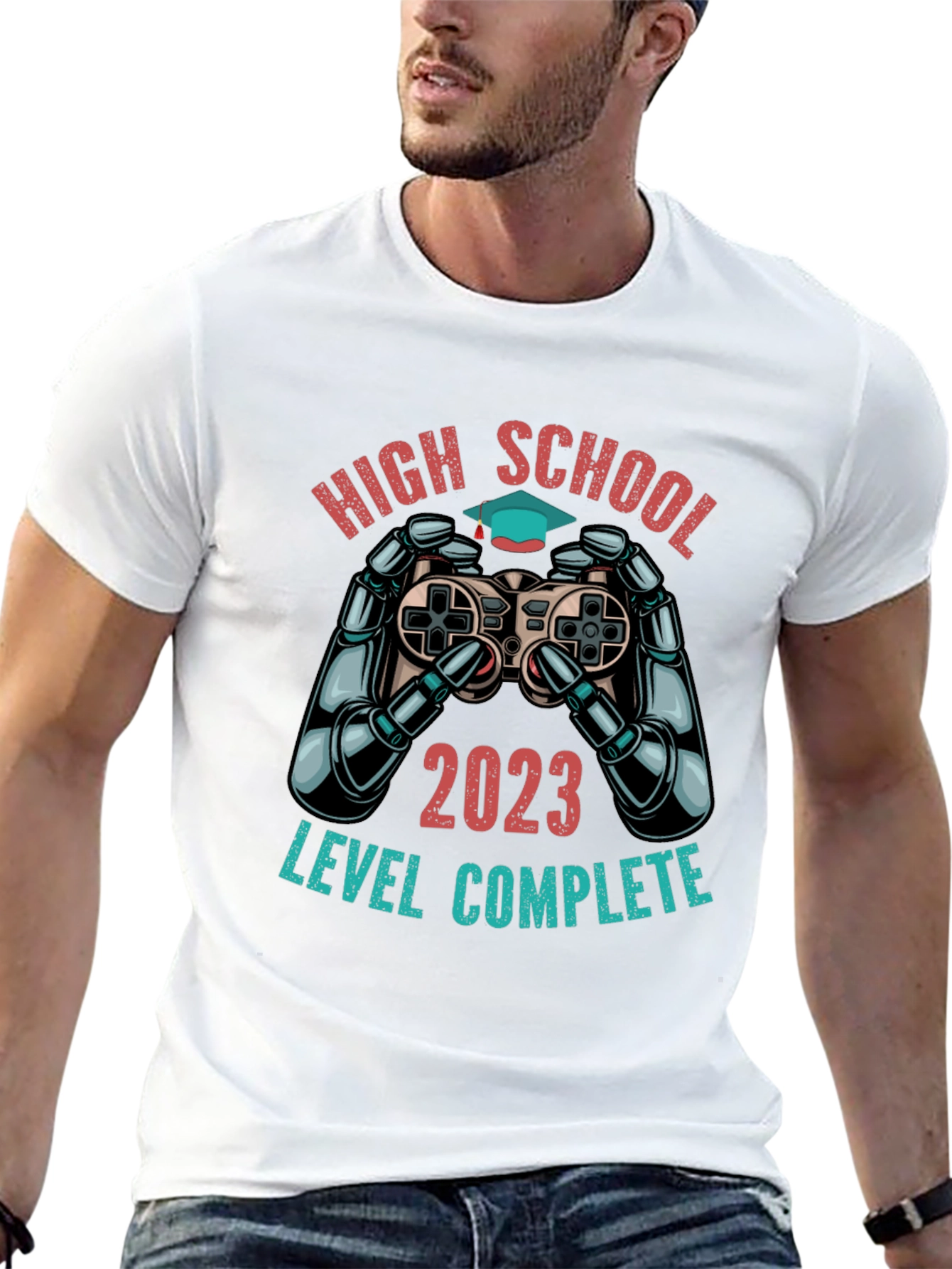 High School Graduation 2023 T-Shirt - Level Complete Gamer