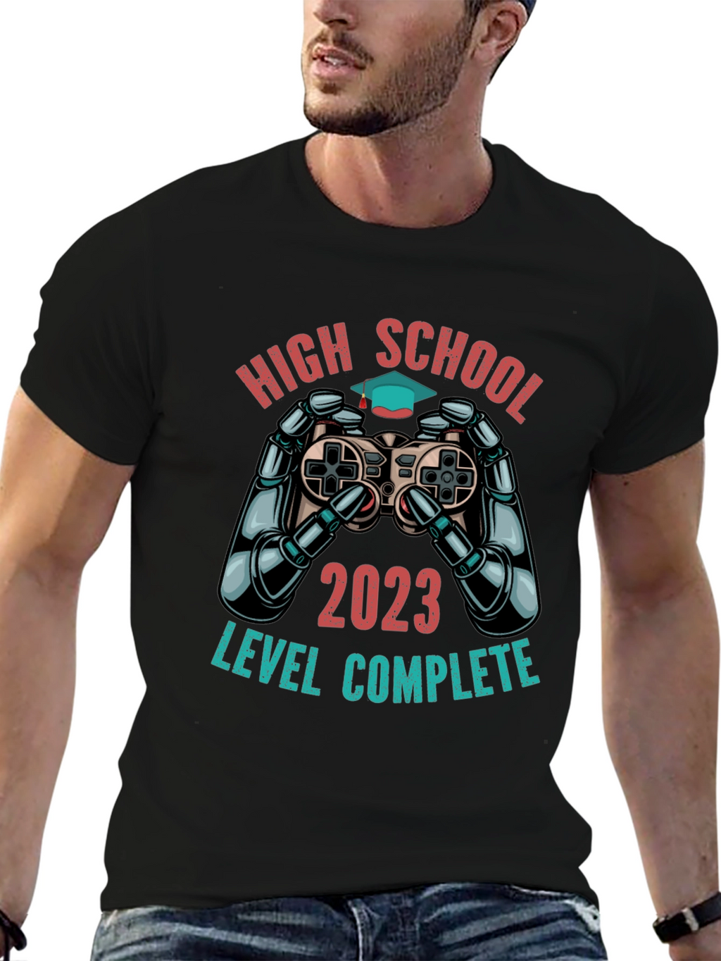 High School Graduation 2023 T-Shirt - Level Complete Gamer
