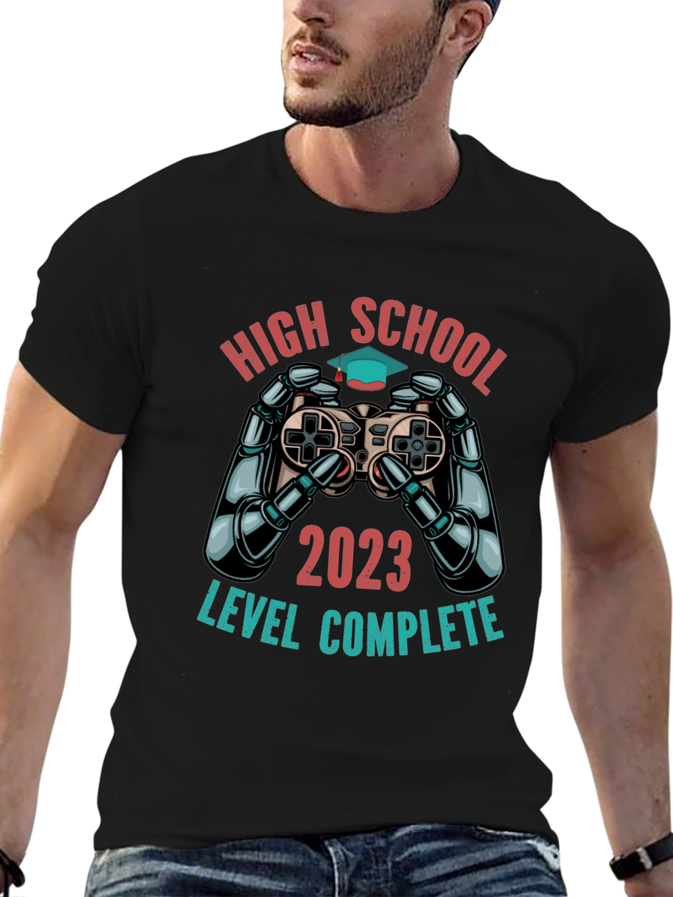 High School Graduation 2023 T-Shirt - Level Complete Gamer
