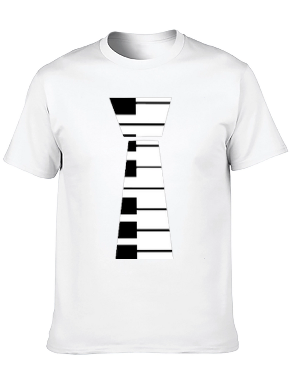 Piano Keys Tie Graphic Black T-Shirt