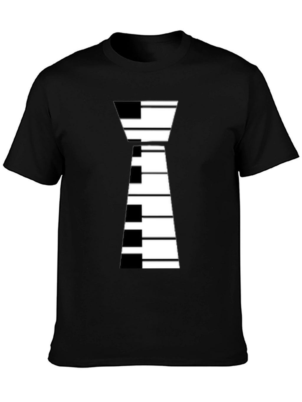 Piano Keys Tie Graphic Black T-Shirt