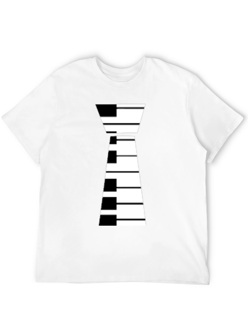 Piano Keys Tie Graphic Black T-Shirt