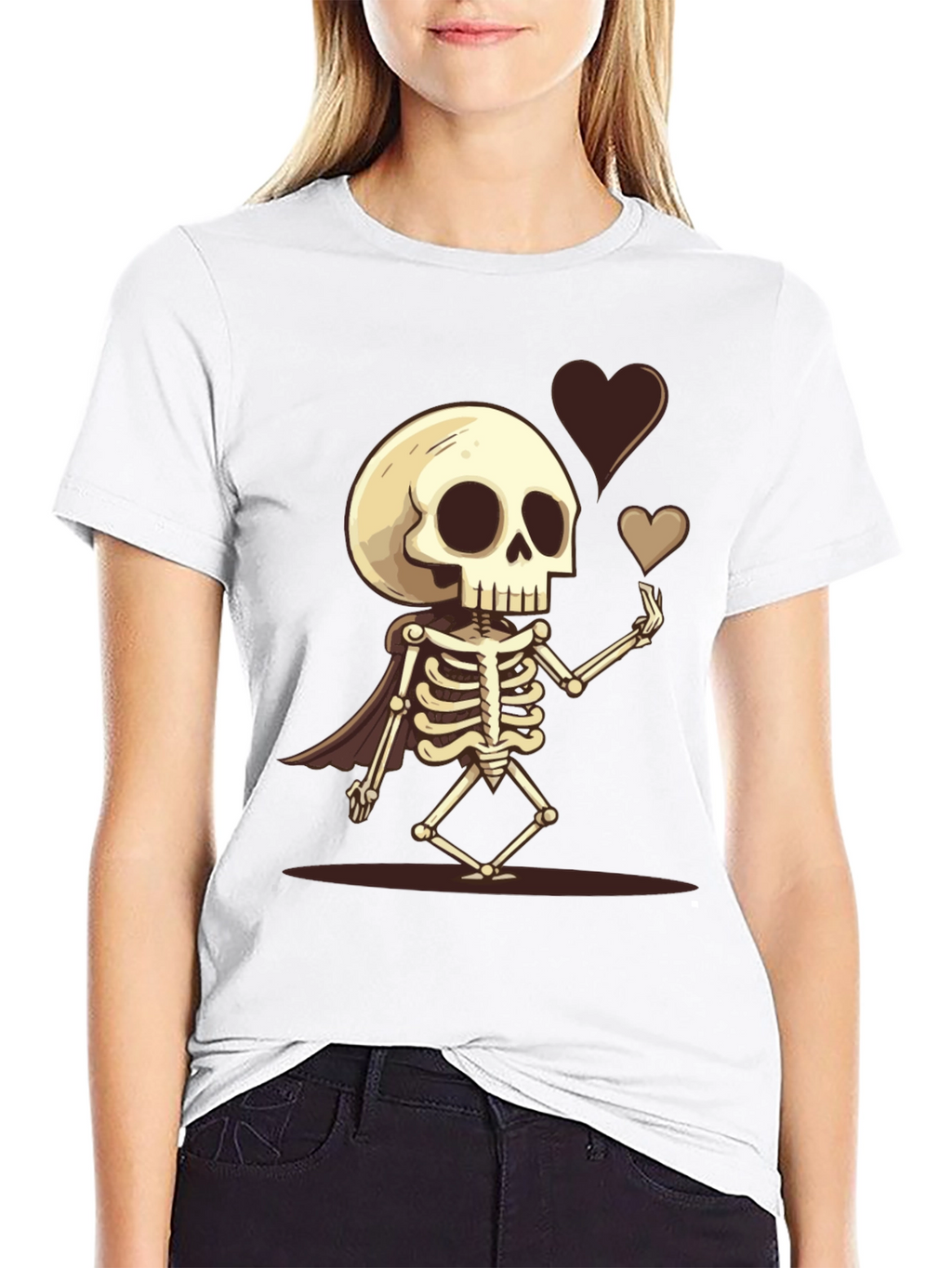 Skeleton Love T-Shirt - Heart Design Tee