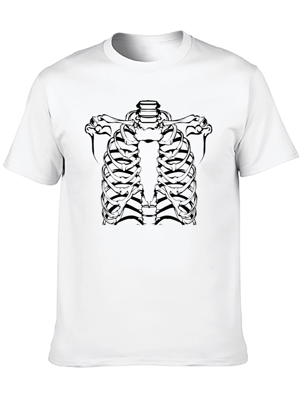 Skeleton Rib Cage Graphic Black T-Shirt